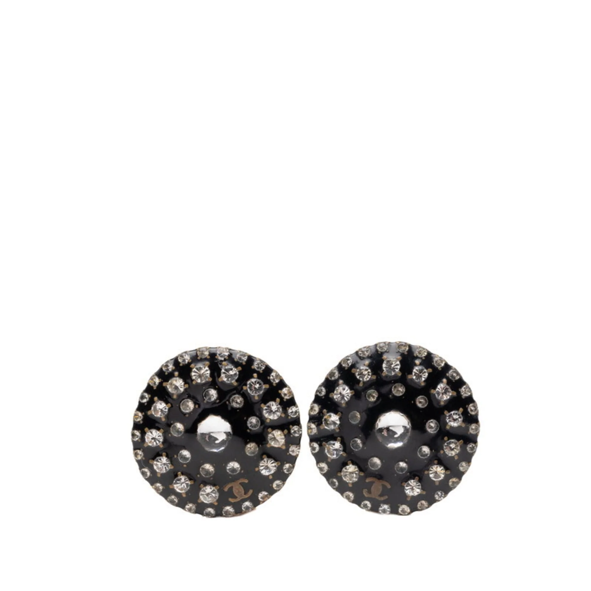 CC Logo Clip-On Earrings Gold-Tone Metal