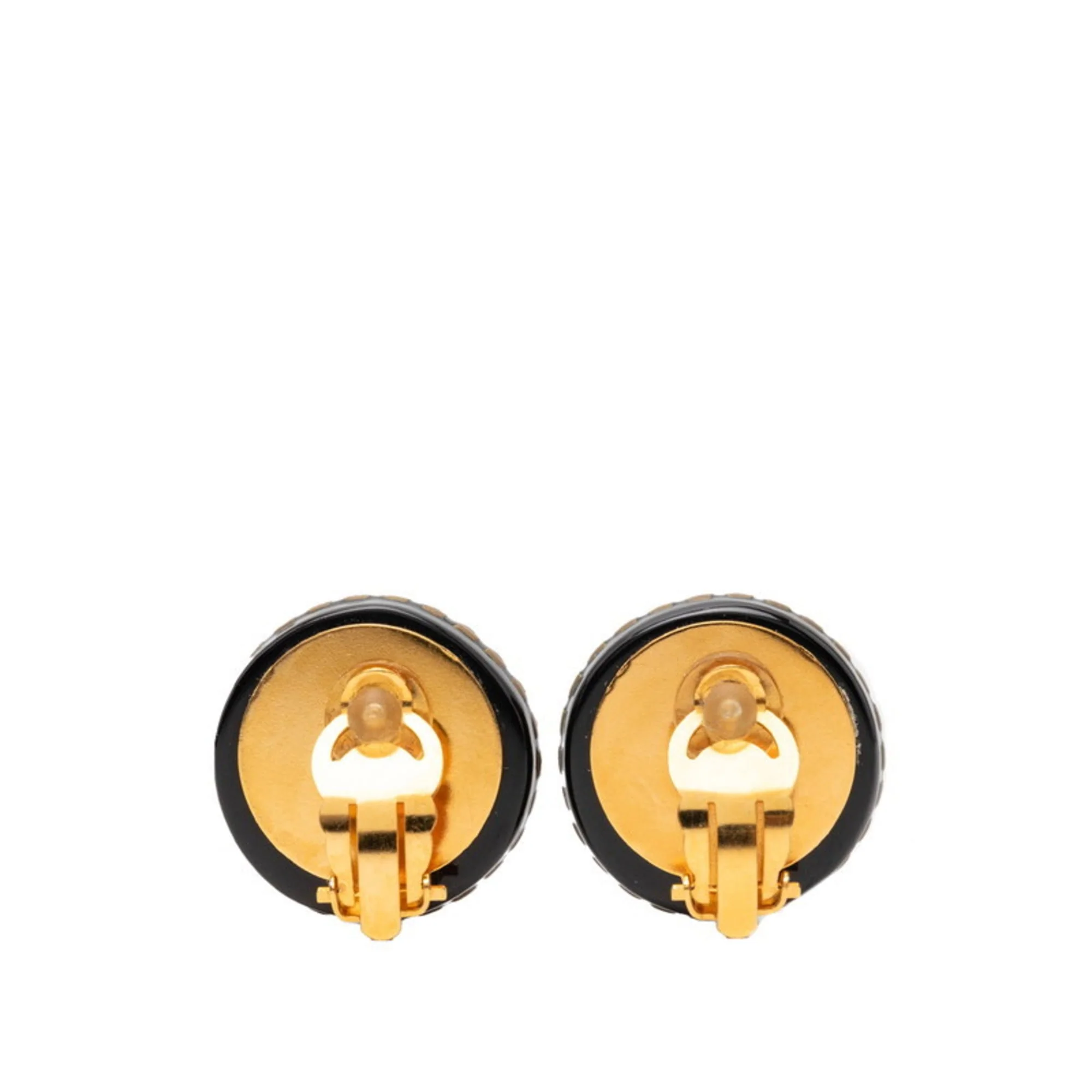 CC Logo Clip-On Earrings Gold-Tone Metal - Image 2