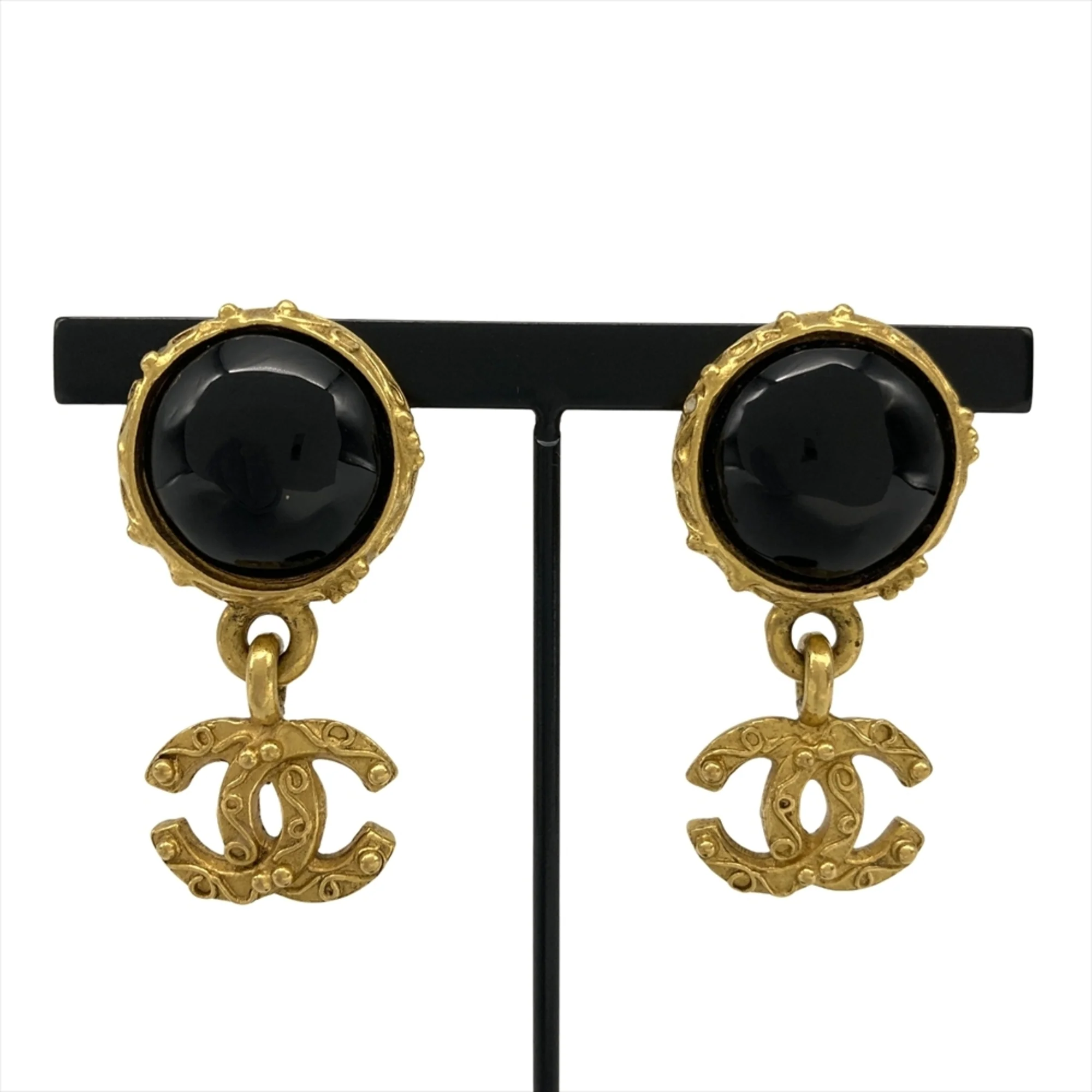 CC Logo Clip-On Earrings Gold-Tone Metal Gold-Tone Metal