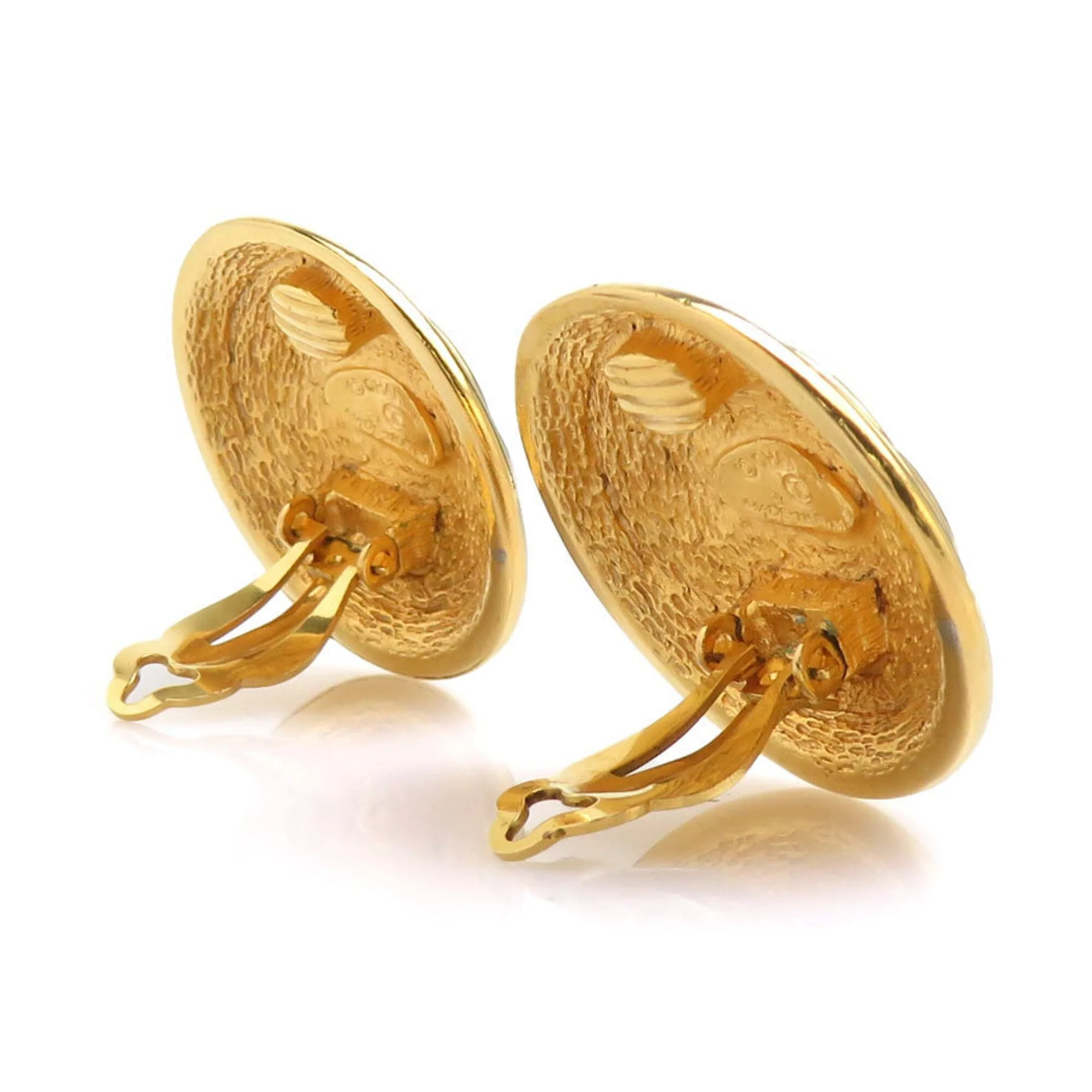 CC Logo Clip-On Earrings Gold-Tone Metal Gold-Tone Metal - Image 3