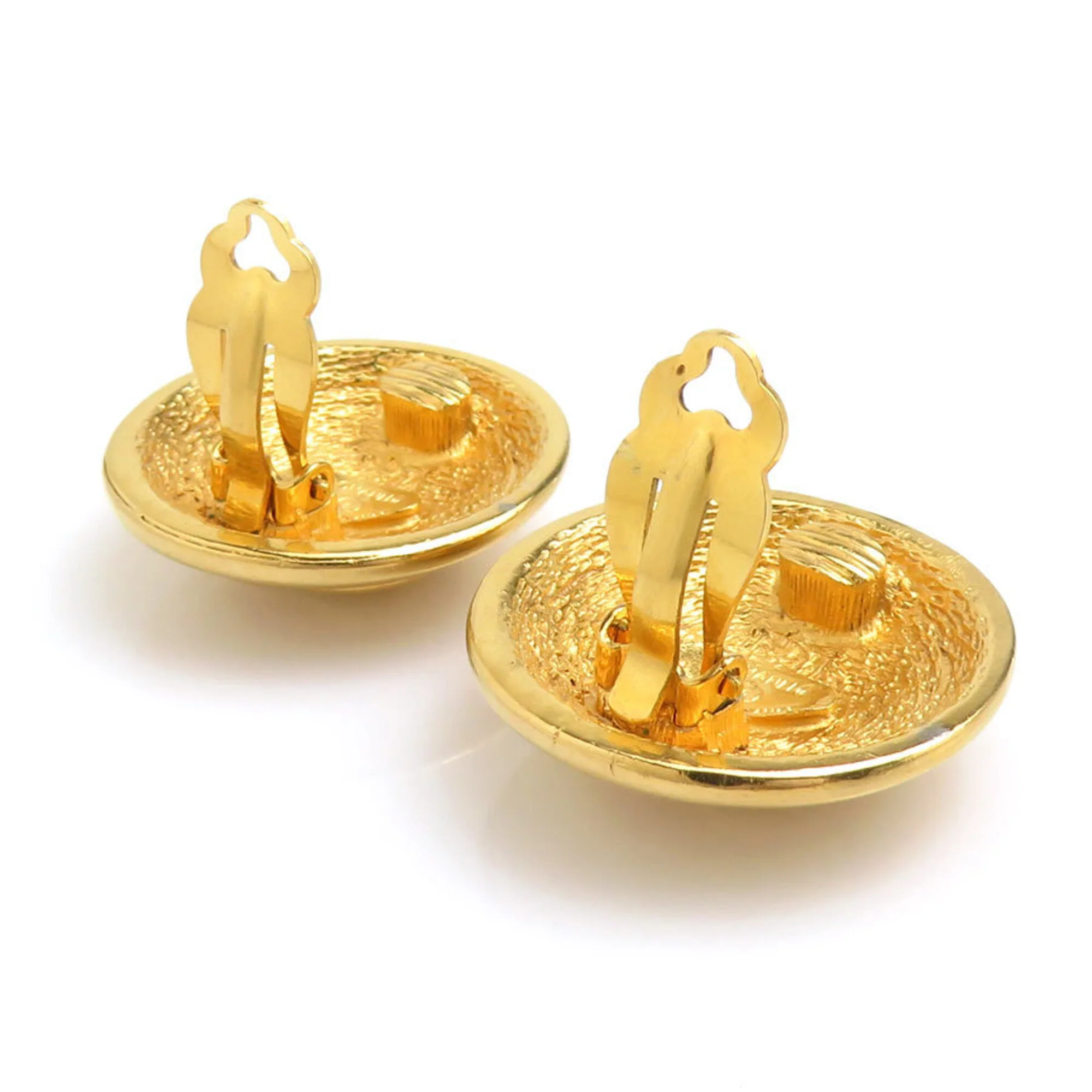 CC Logo Clip-On Earrings Gold-Tone Metal Gold-Tone Metal - Image 4
