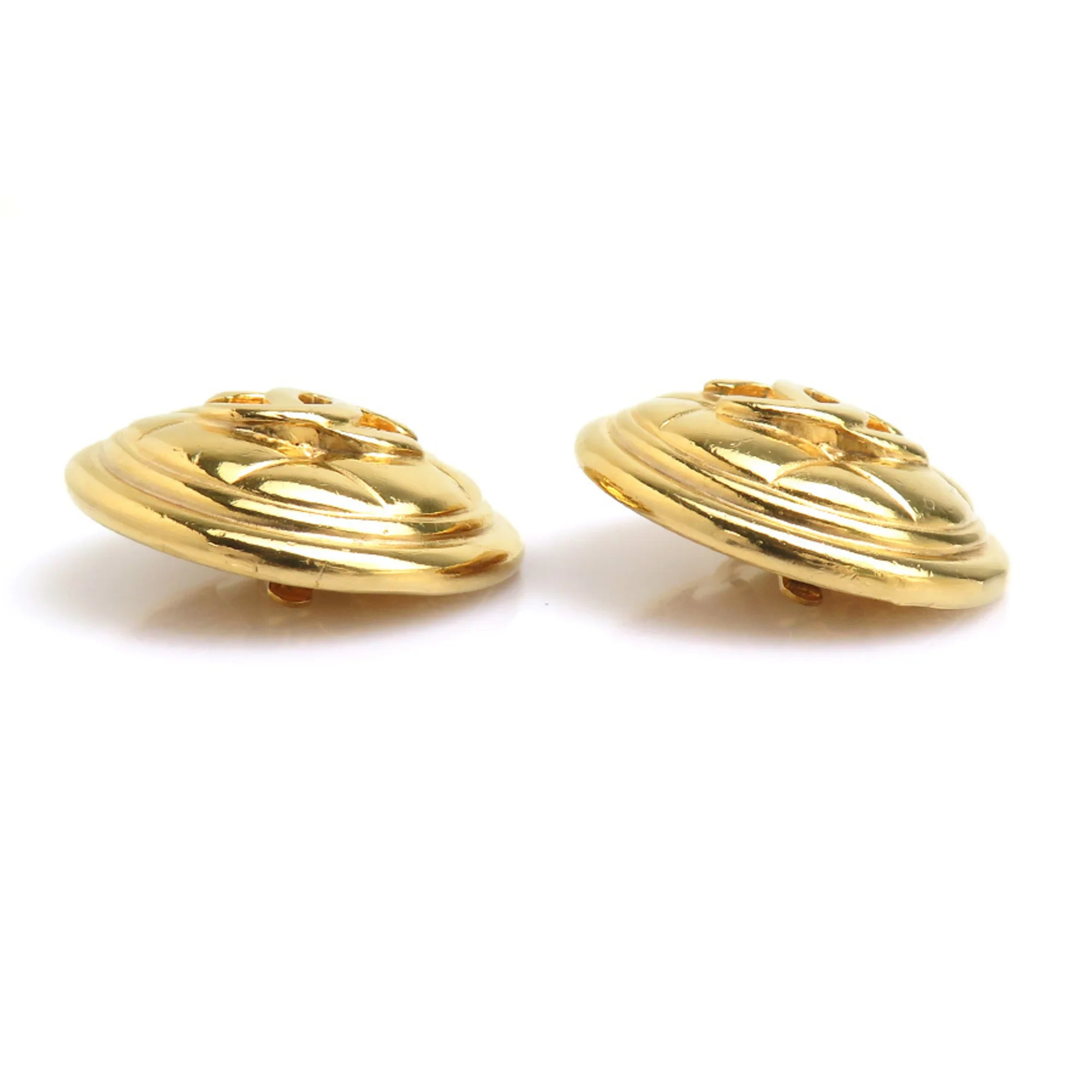 CC Logo Clip-On Earrings Gold-Tone Metal Gold-Tone Metal - Image 7