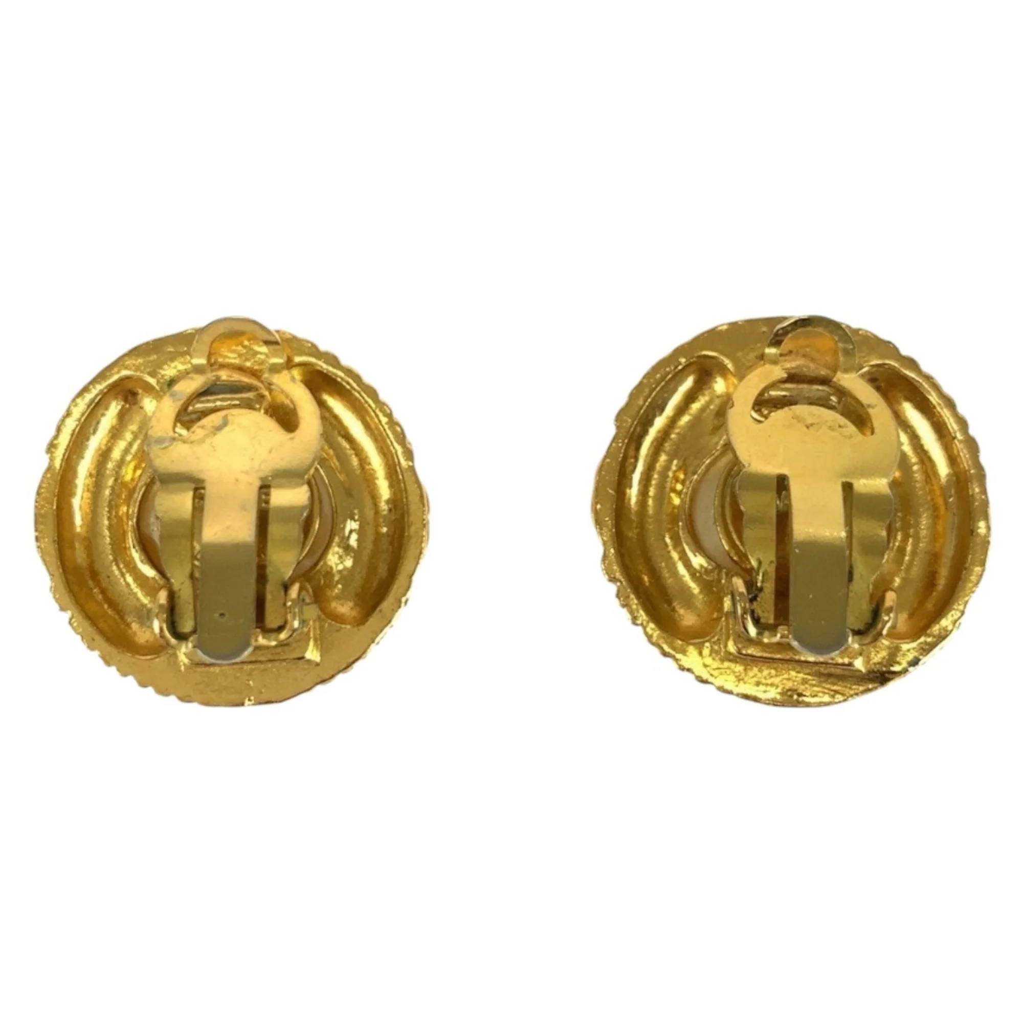 CC Logo Clip-On Earrings Gold-Tone Metal Gold-Tone Metal - Image 2