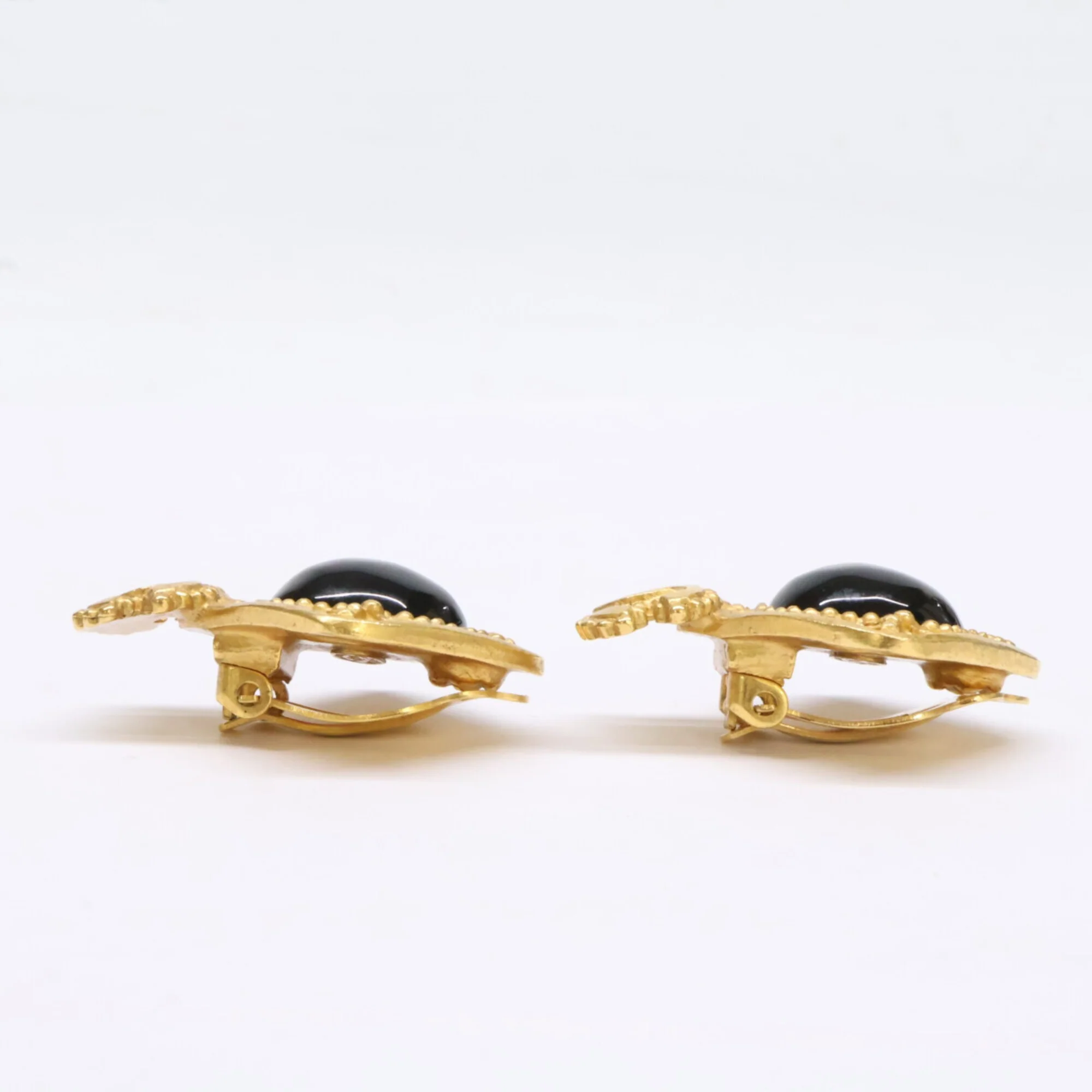 CC Logo Clip-On Earrings Gold-Tone Metal Gold-Tone Metal - Image 2