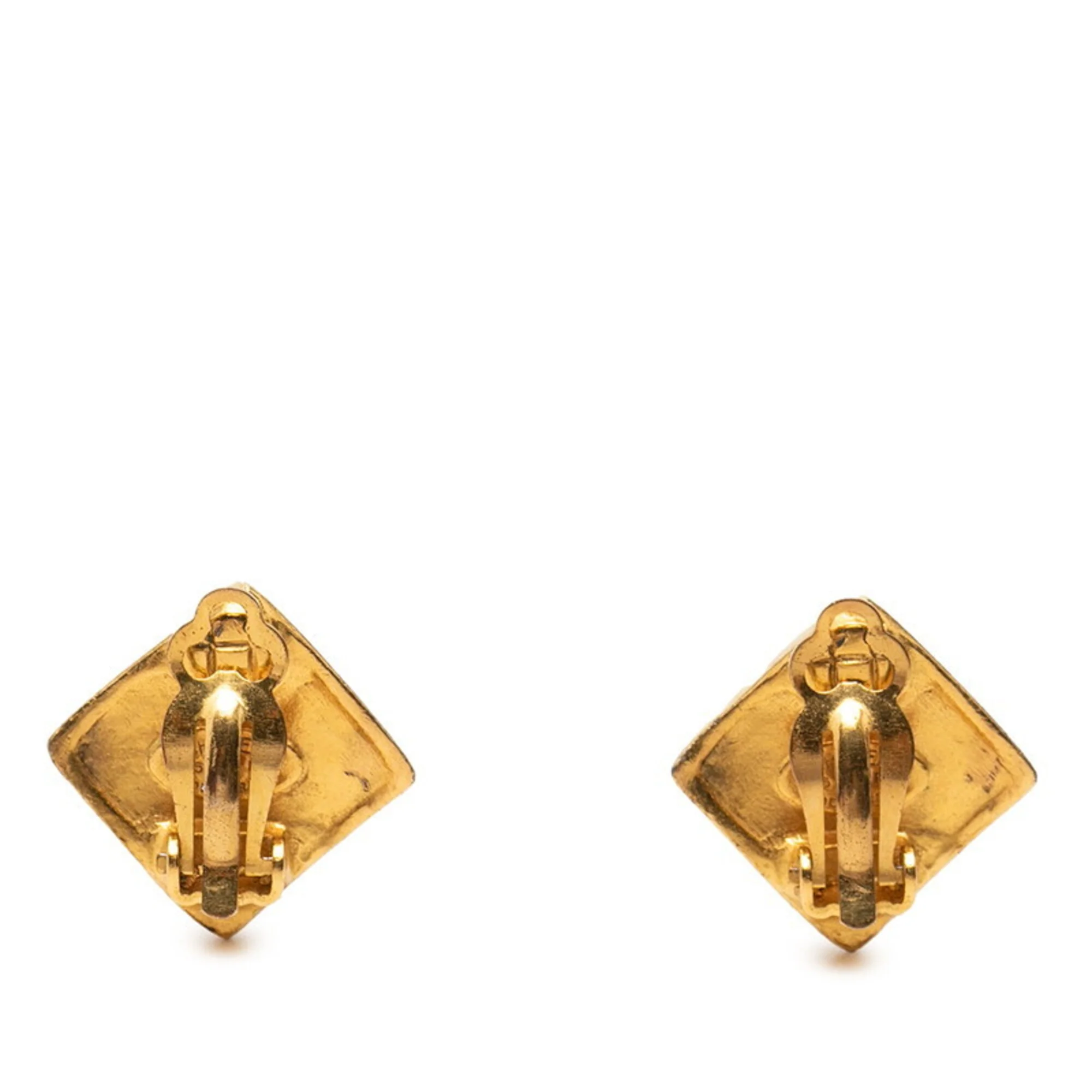 CC Logo Clip-On Earrings Metal Gold-Tone Metal - Image 2