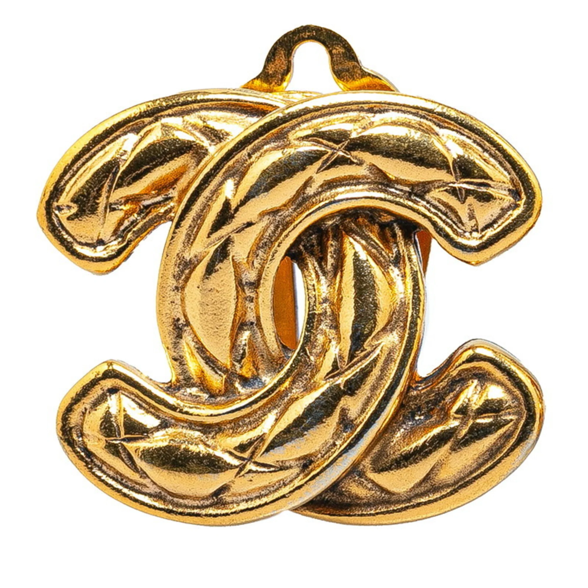 CC Logo Clip-On Earrings Metal Gold-Tone Metal - Image 3
