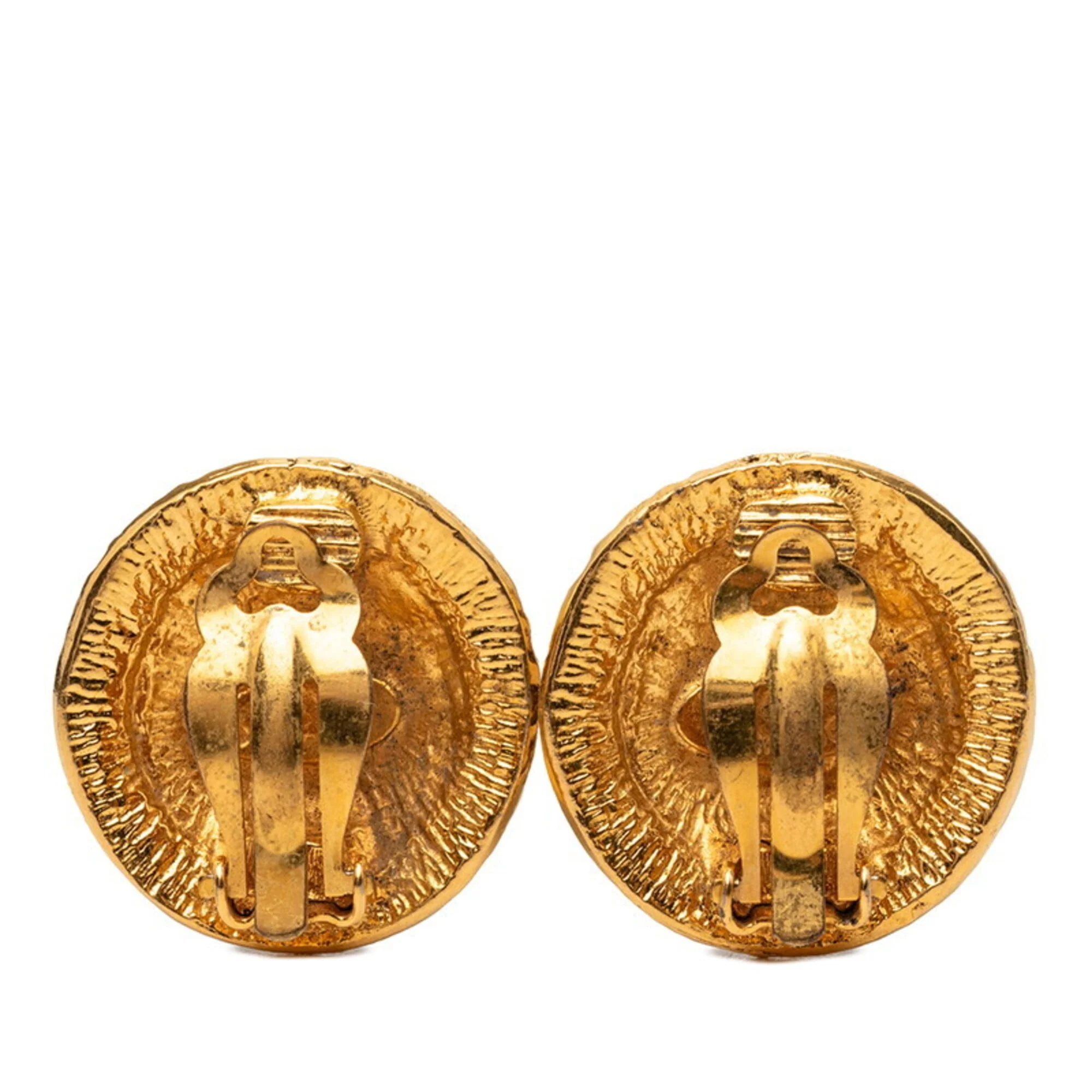 CC Logo Clip-On Earrings Metal Gold-Tone Metal - Image 2