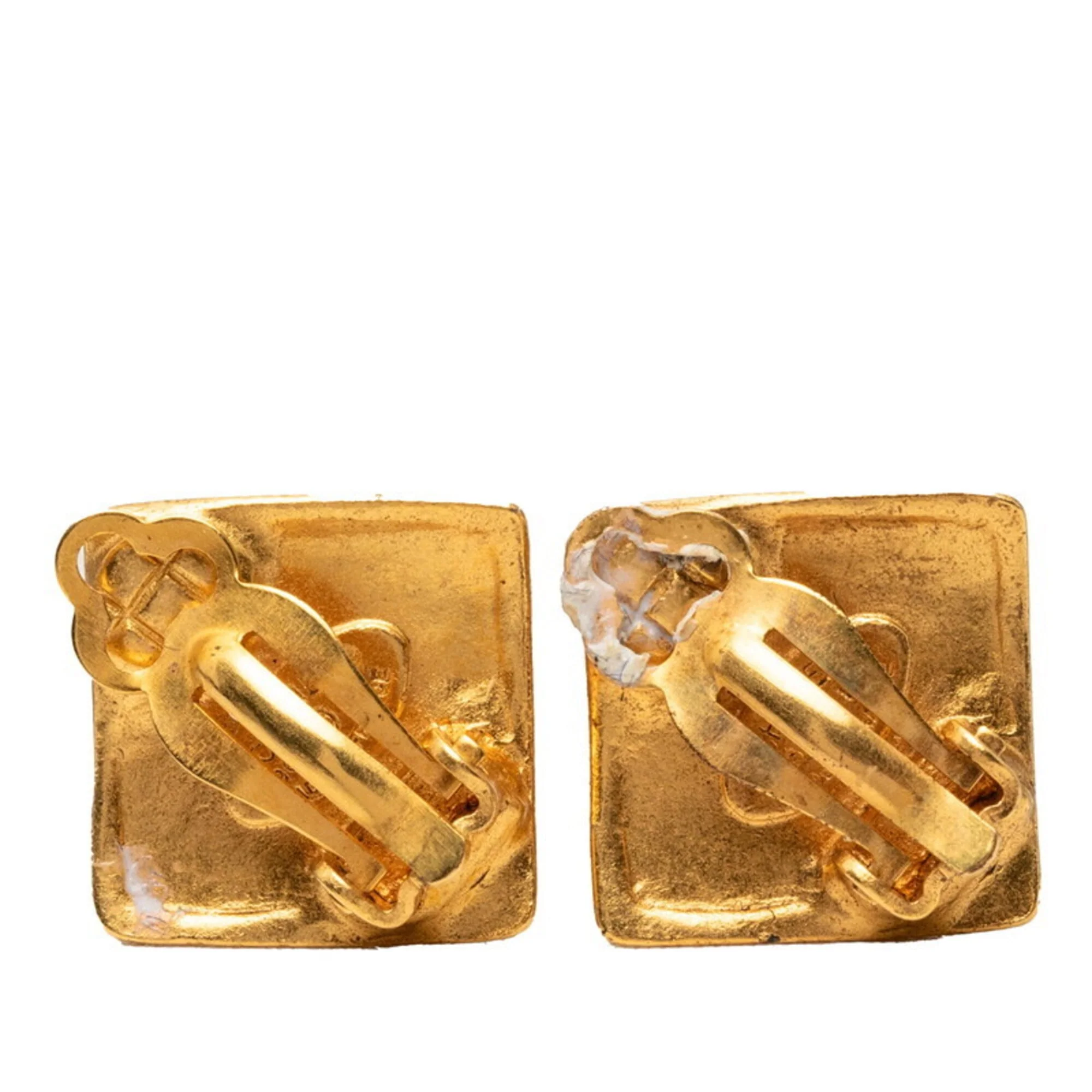 CC Logo Clip-On Earrings Metal Gold-Tone Metal - Image 2