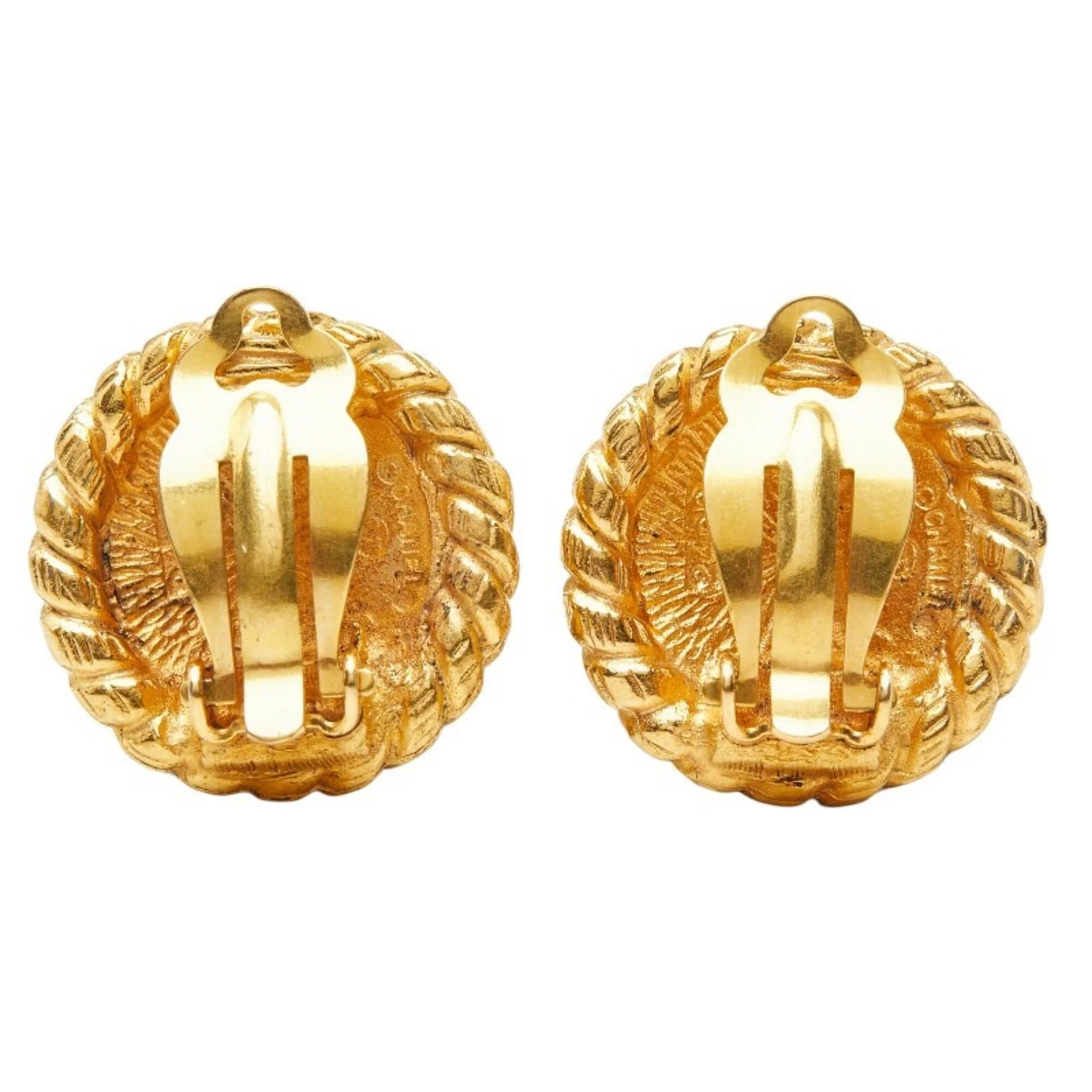 CC Logo Clip-On Earrings Metal Gold-Tone Metal - Image 3