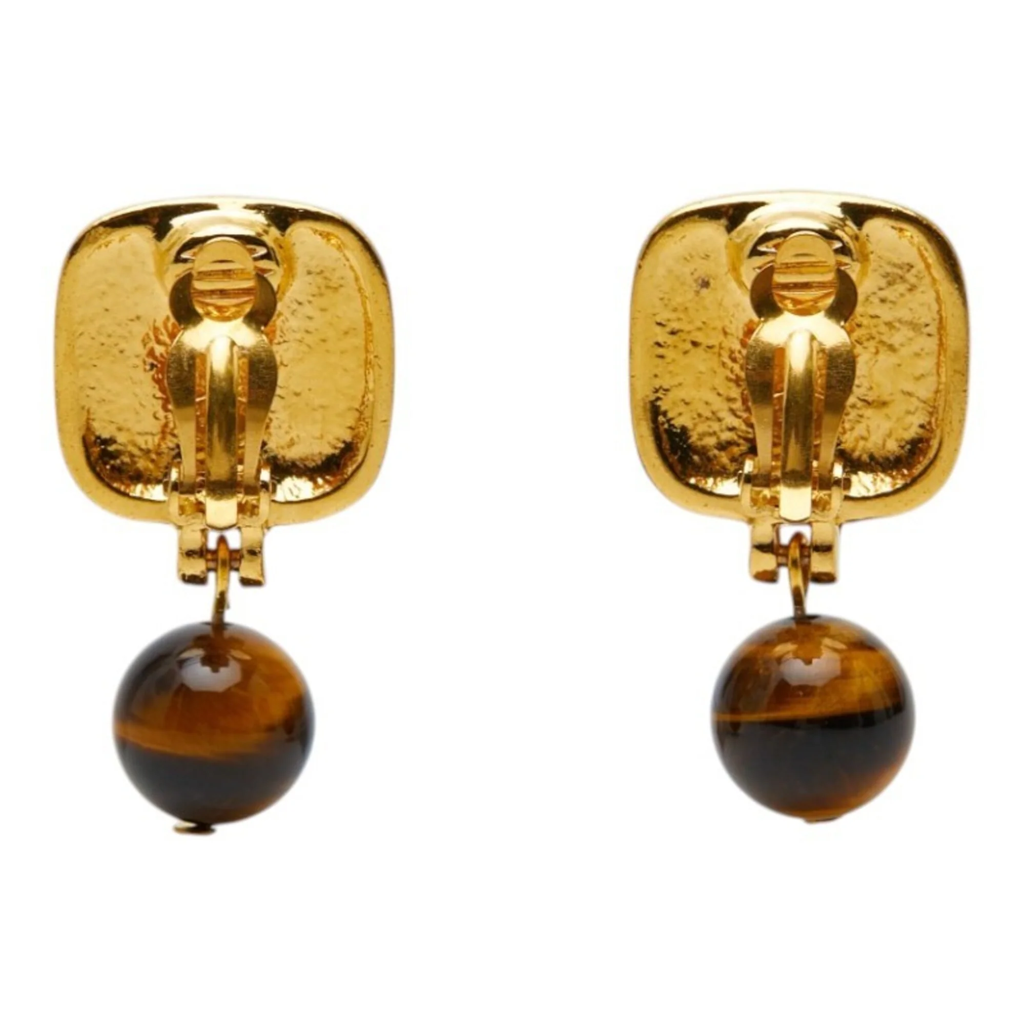 CC Logo Clip-On Earrings Metal Gold-Tone Metal - Image 3