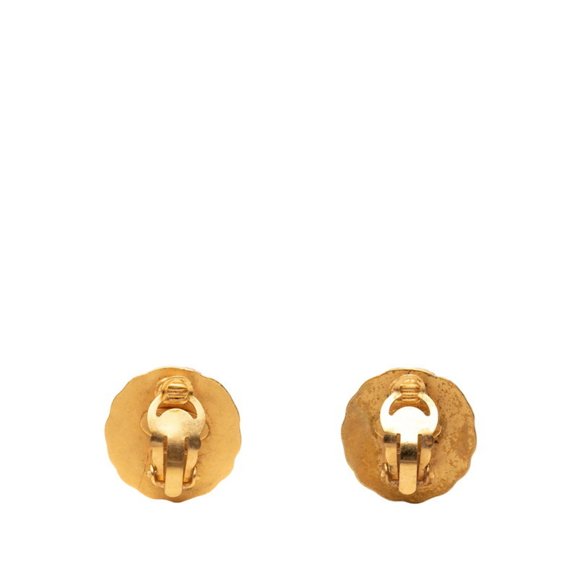 CC Logo Clip-On Earrings Metal Gold-Tone Metal - Image 2