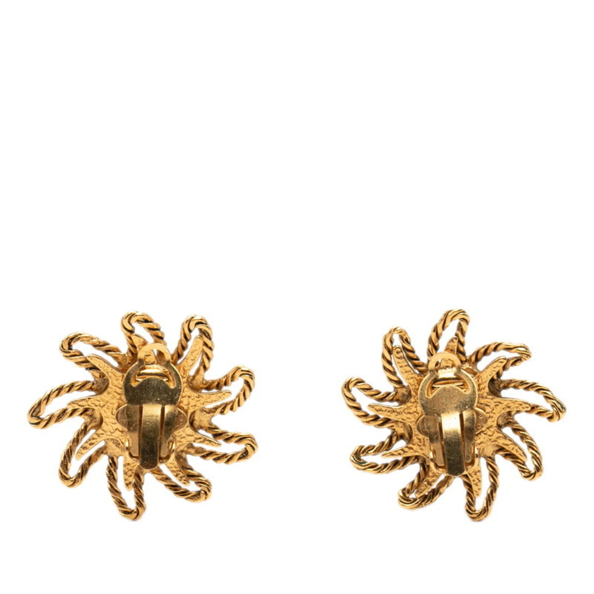 CC Logo Clip-On Earrings Metal Gold-Tone Metal - Image 2