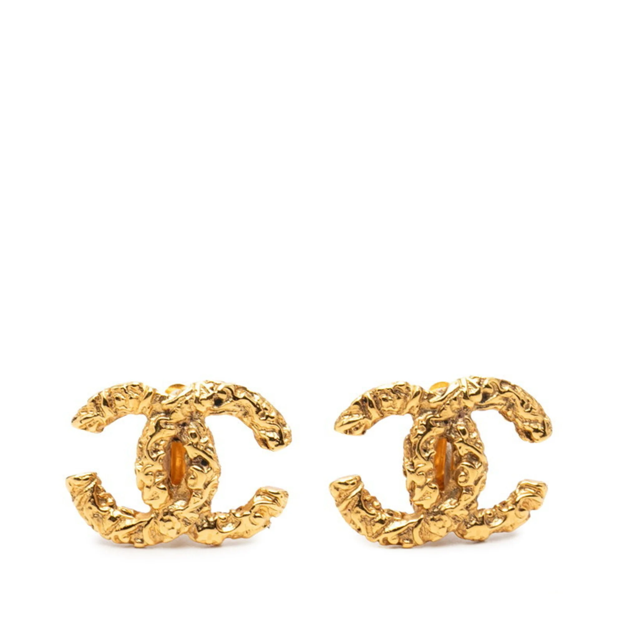 CC Logo Clip-On Earrings Metal Gold-Tone Metal