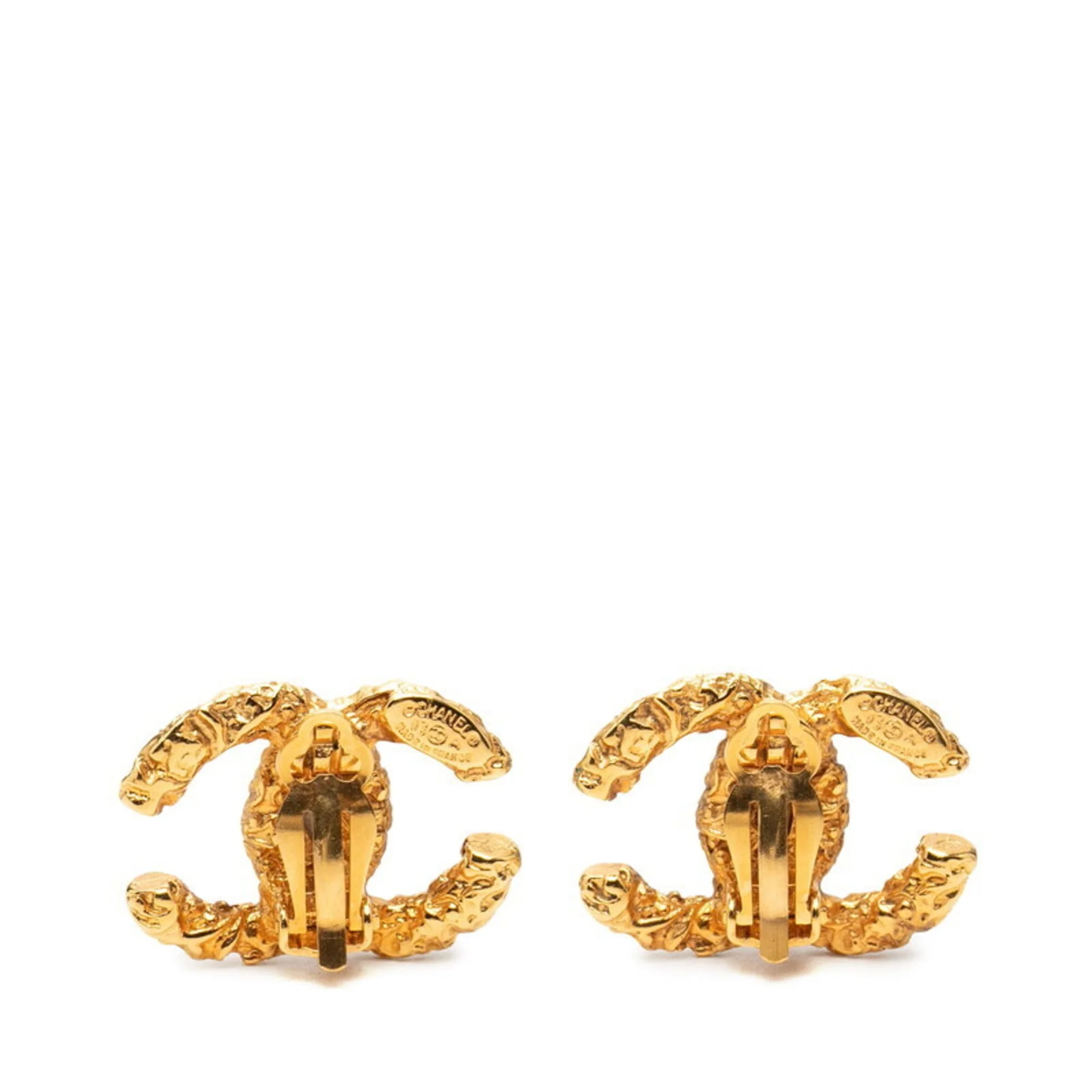 CC Logo Clip-On Earrings Metal Gold-Tone Metal - Image 2