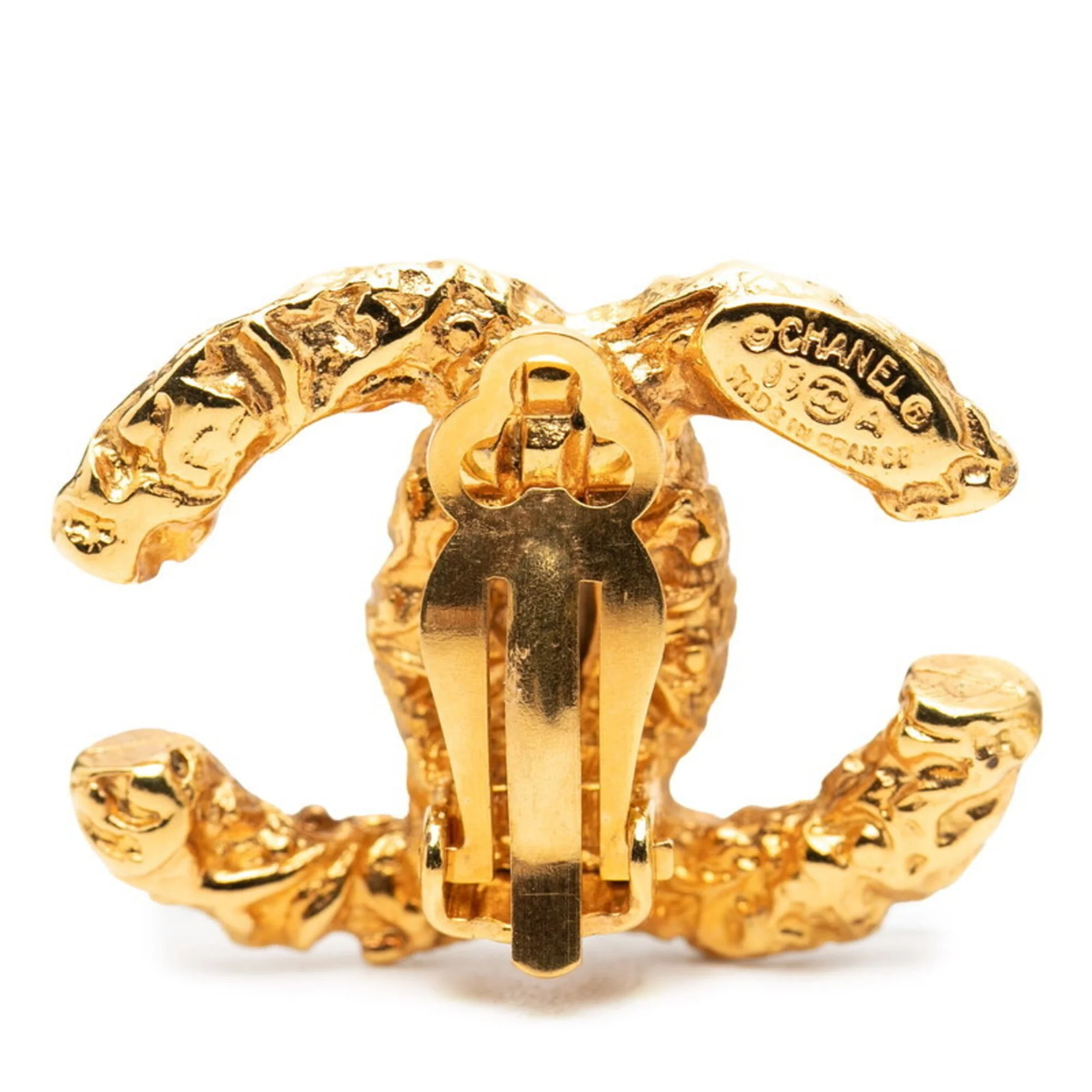 CC Logo Clip-On Earrings Metal Gold-Tone Metal - Image 3