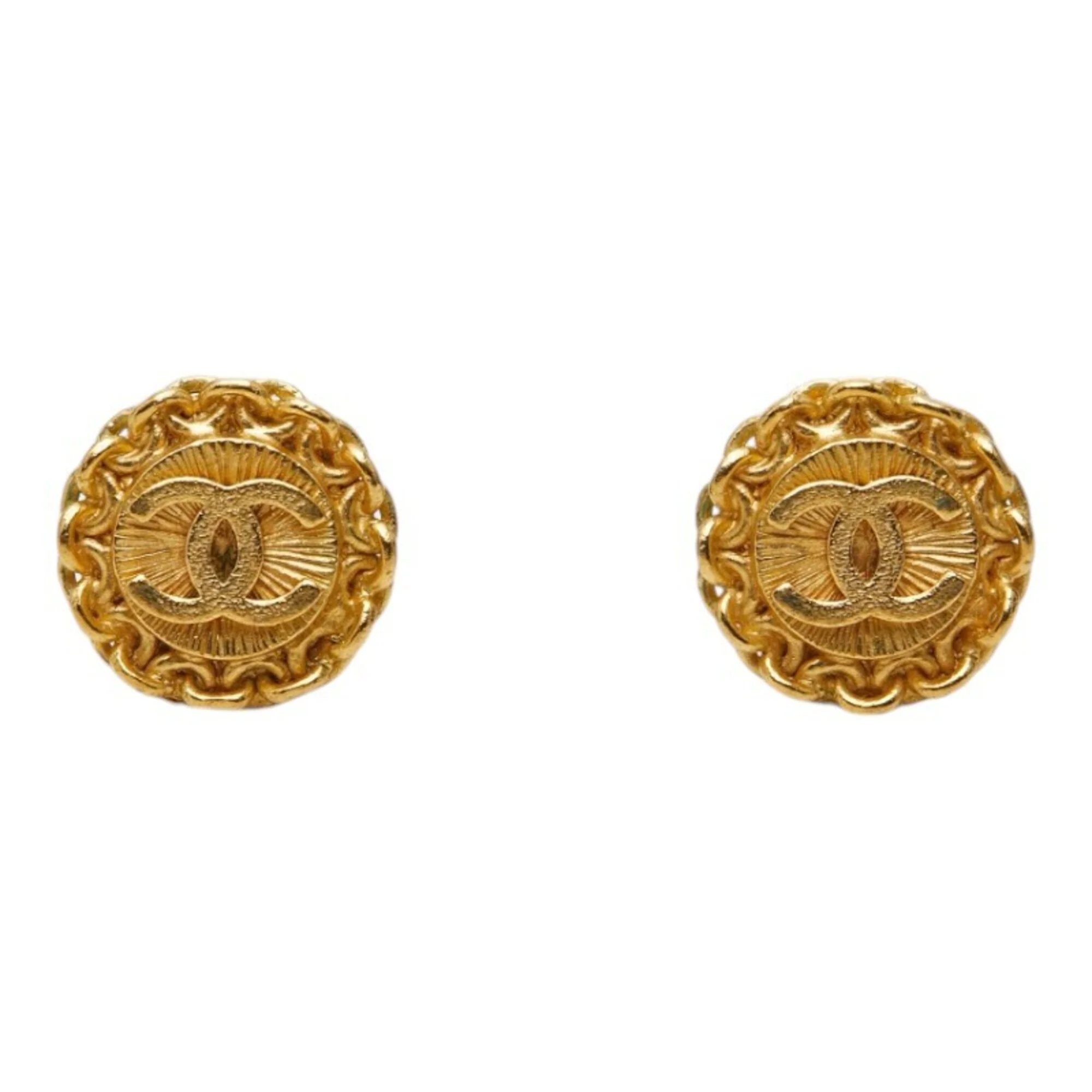 CC Logo Clip-On Earrings Metal Gold-Tone Metal - Image 2