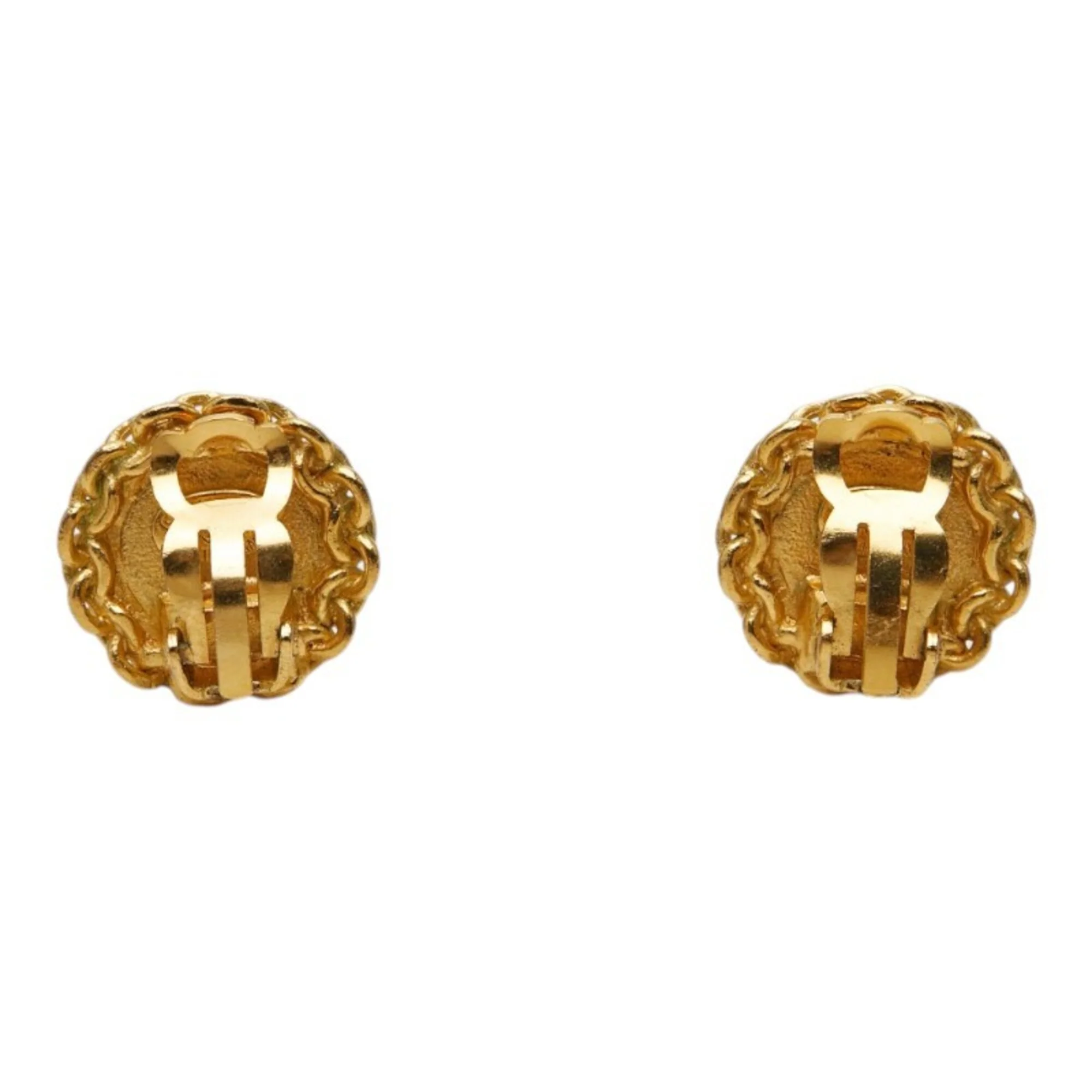 CC Logo Clip-On Earrings Metal Gold-Tone Metal - Image 3