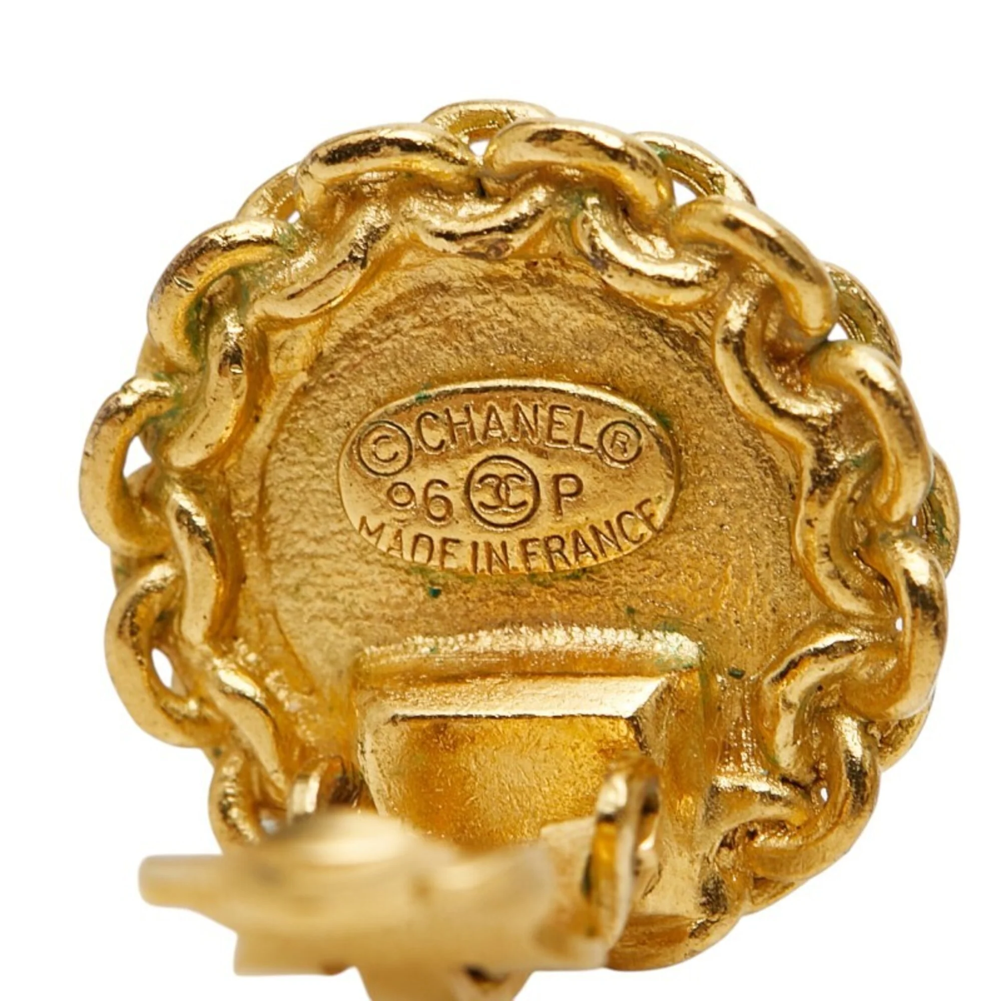 CC Logo Clip-On Earrings Metal Gold-Tone Metal - Image 4
