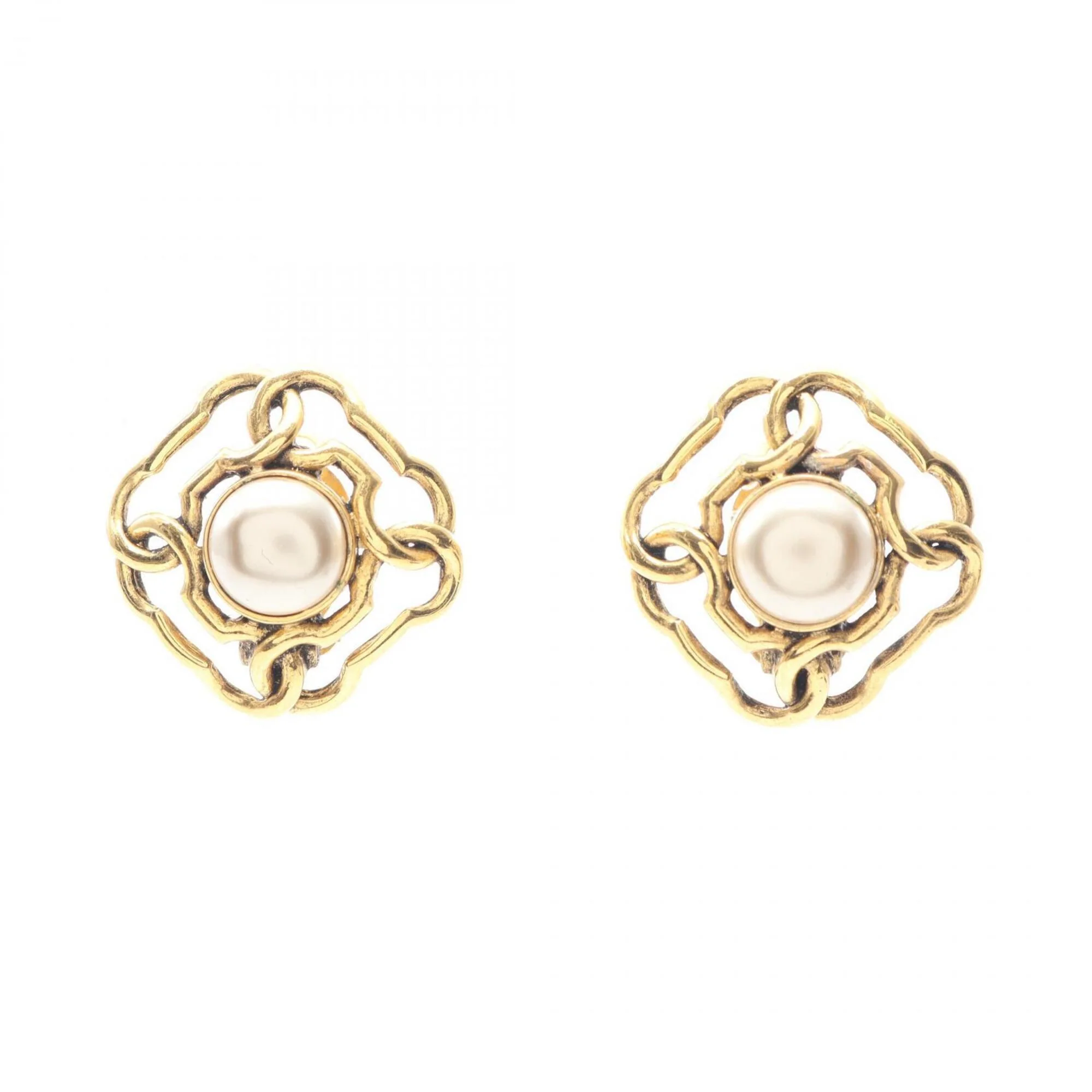 CC Logo Clip-On Earrings Metal Gold-Tone Metal