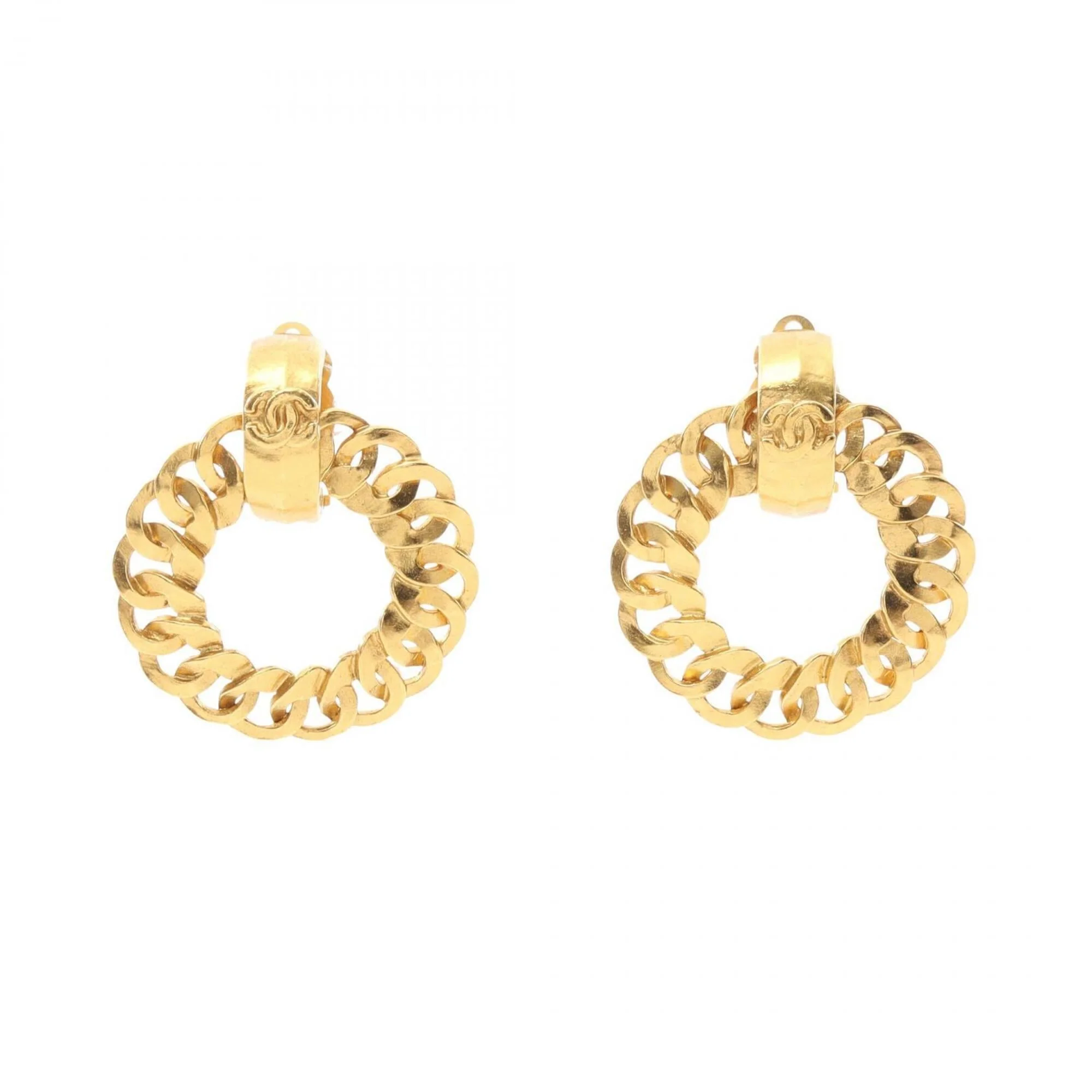 CC Logo Clip-On Earrings Metal Gold-Tone Metal