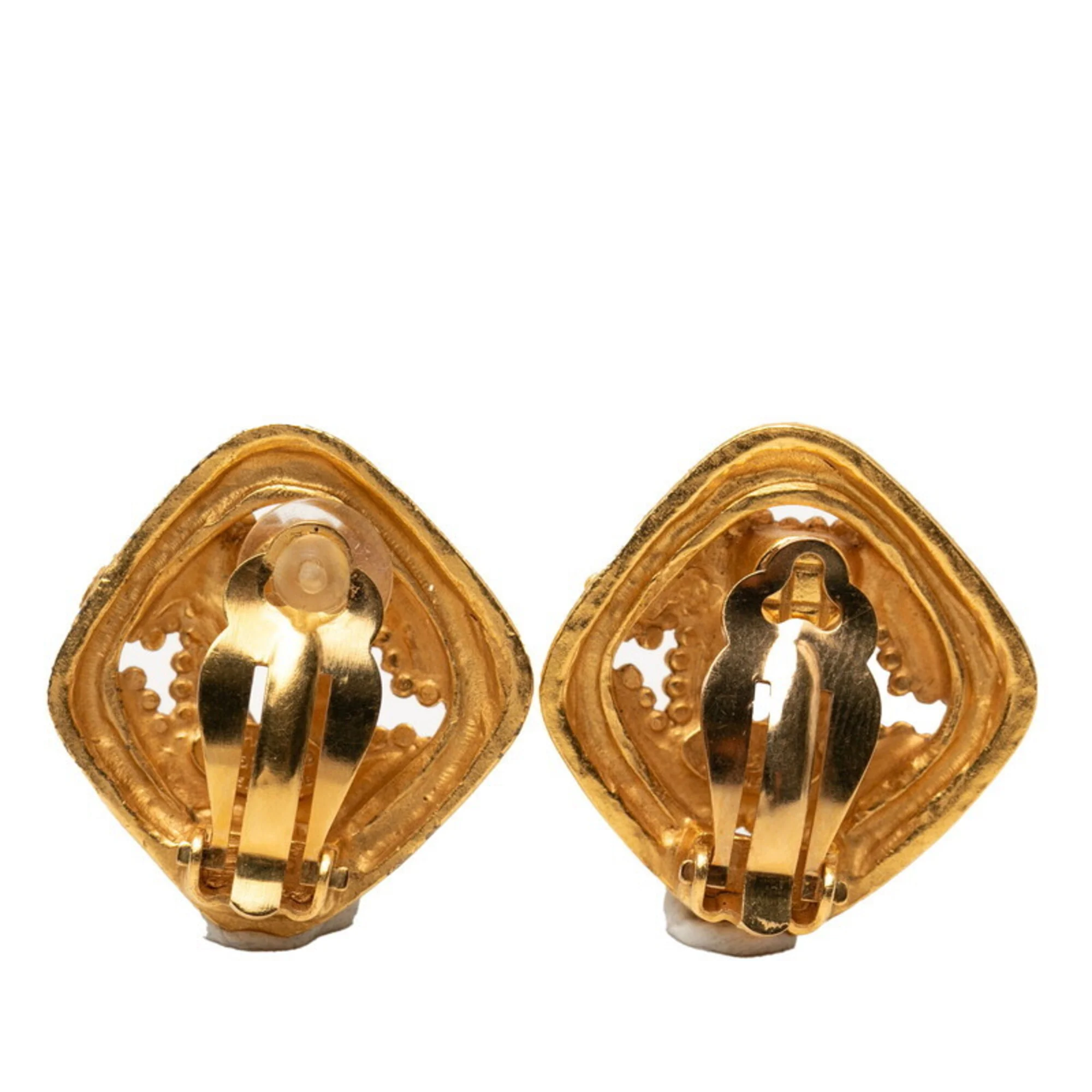 CC Logo Clip-On Earrings Metal Gold-Tone Metal - Image 2