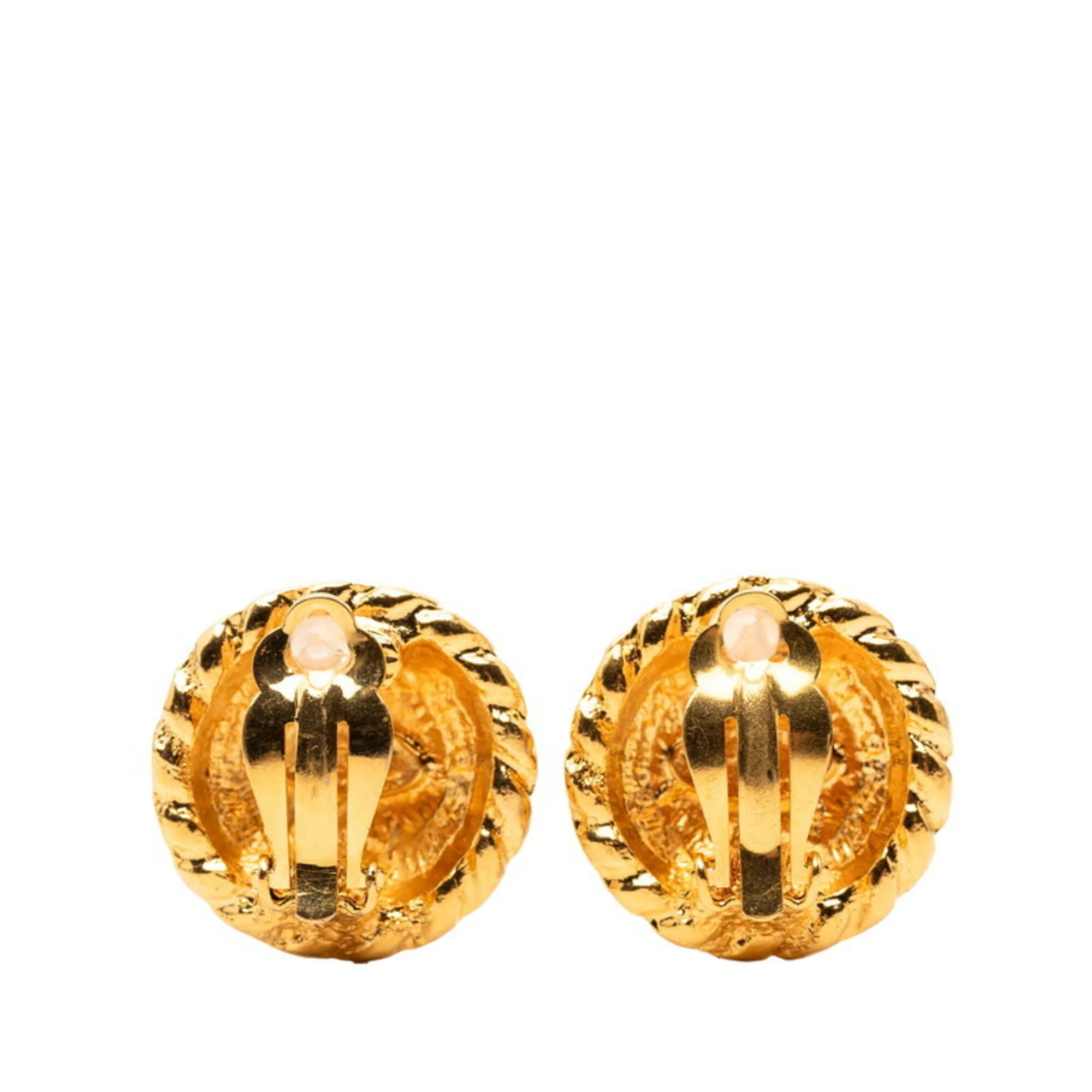 CC Logo Clip-On Earrings Metal Gold-Tone Metal - Image 2