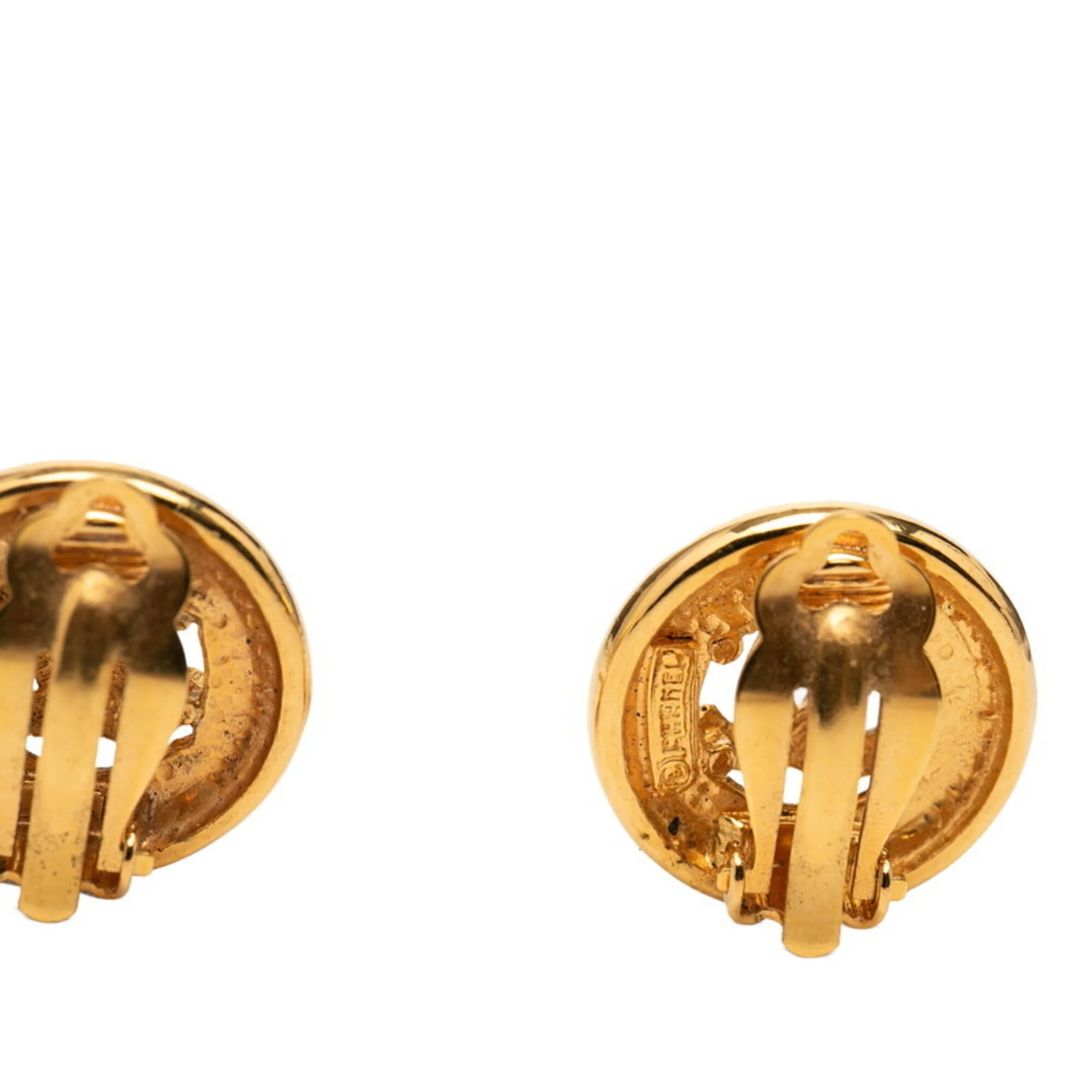 CC Logo Clip-On Earrings Metal Gold-Tone Metal - Image 3