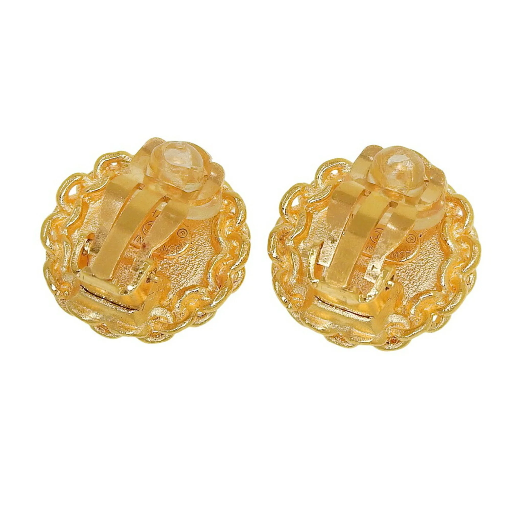 CC Logo Clip-On Earrings Metal Gold-Tone Metal - Image 2
