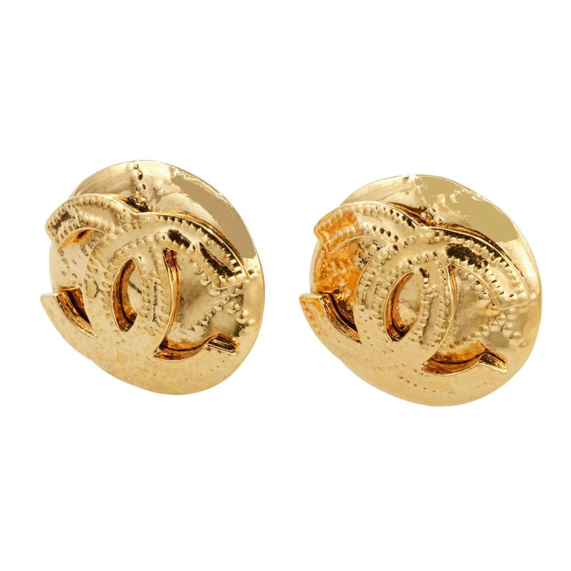 CC Logo Clip-On Earrings Metal Gold-Tone Metal