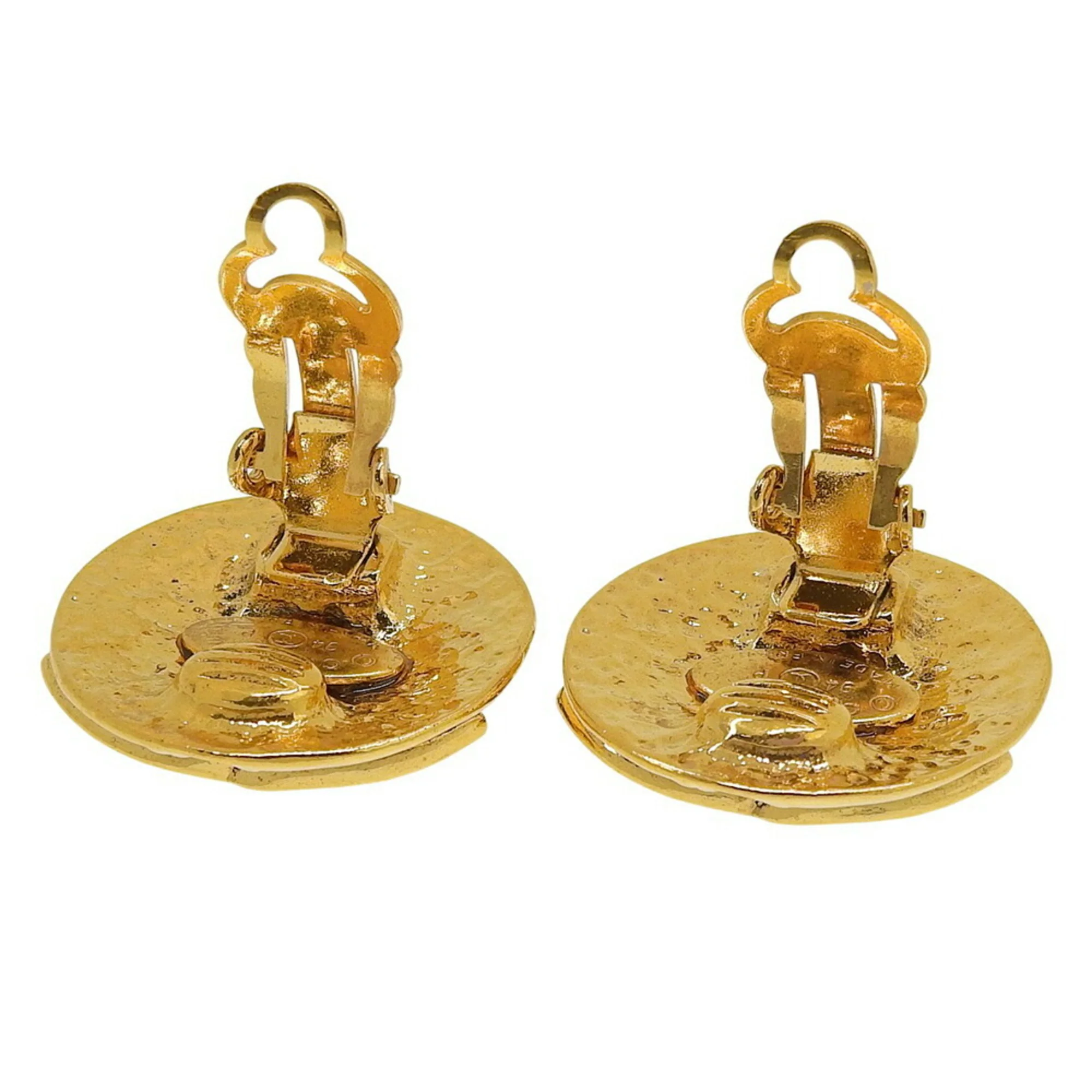 CC Logo Clip-On Earrings Metal Gold-Tone Metal - Image 3