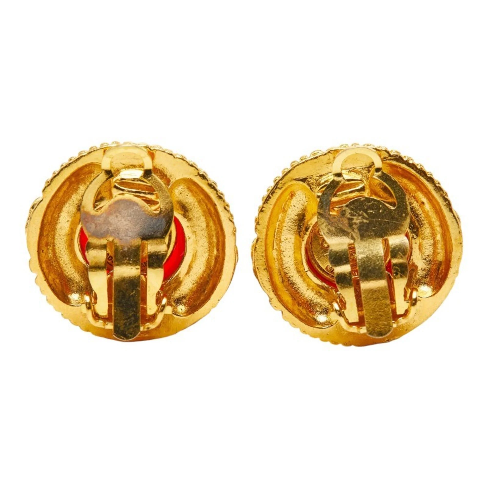 CC Logo Clip-On Earrings Metal Gold-Tone Metal - Image 3