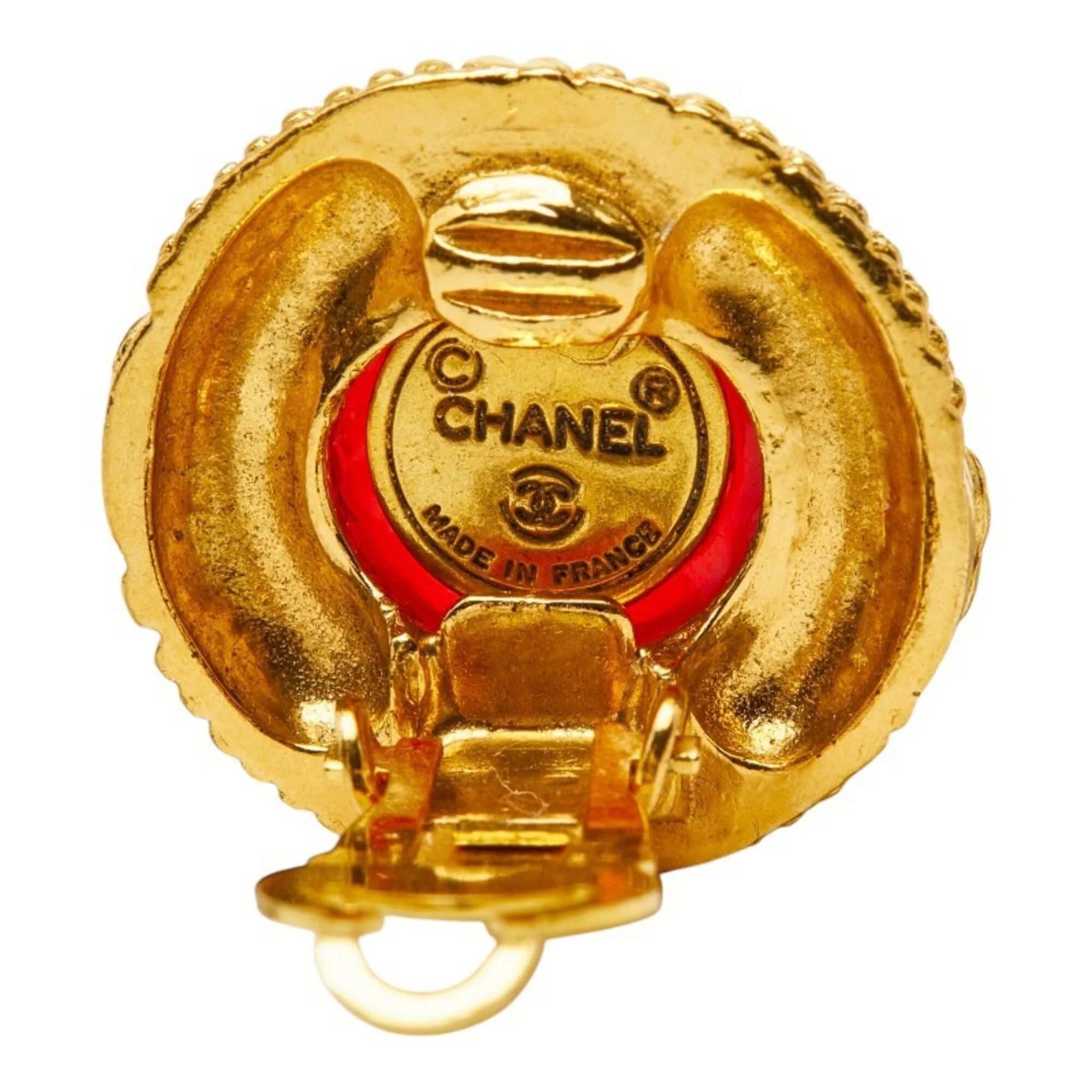 CC Logo Clip-On Earrings Metal Gold-Tone Metal - Image 4