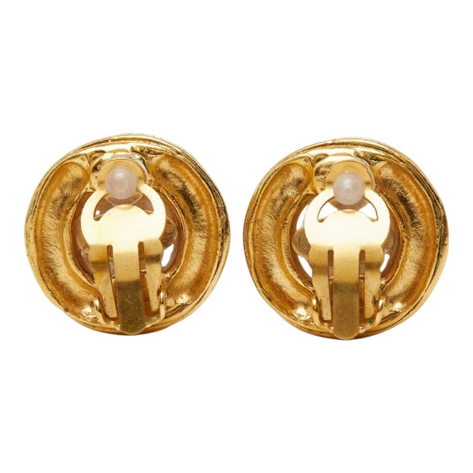 CC Logo Clip-On Earrings Metal Gold-Tone Metal - Image 2
