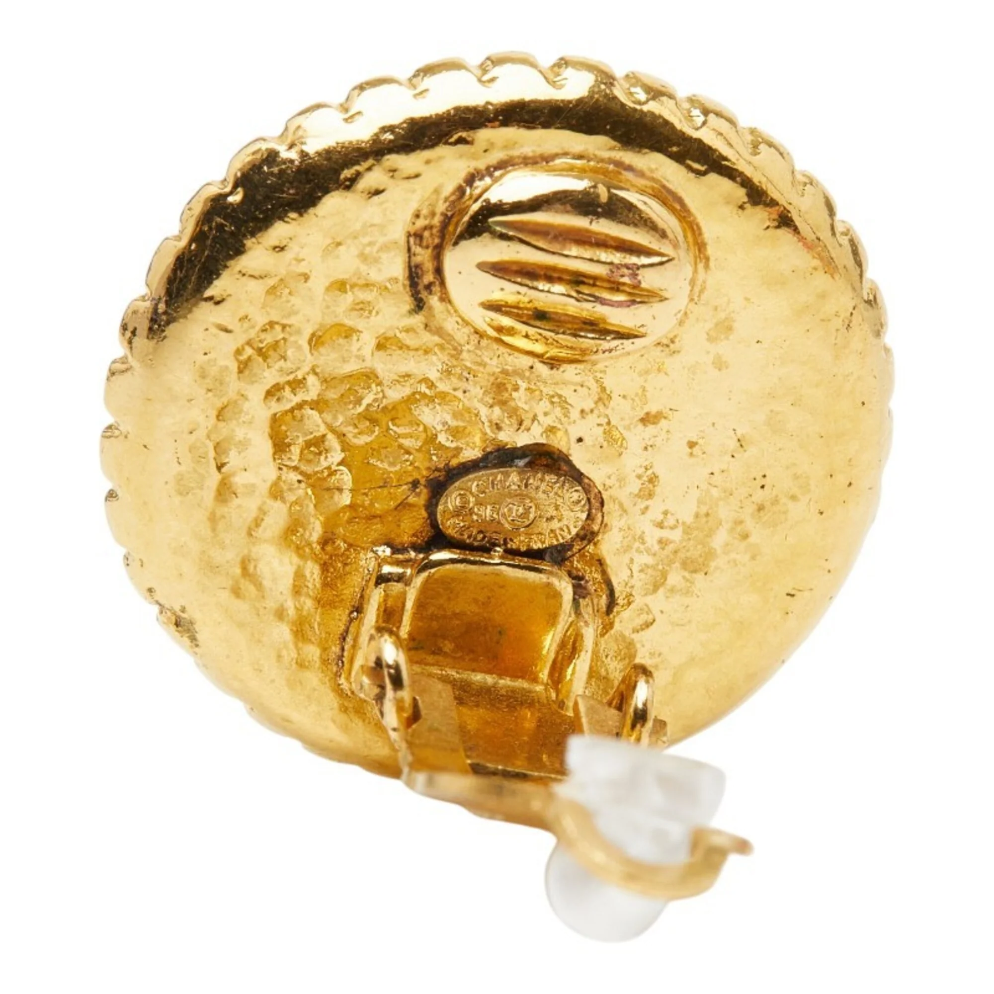 CC Logo Clip-On Earrings Metal Gold-Tone Metal - Image 3