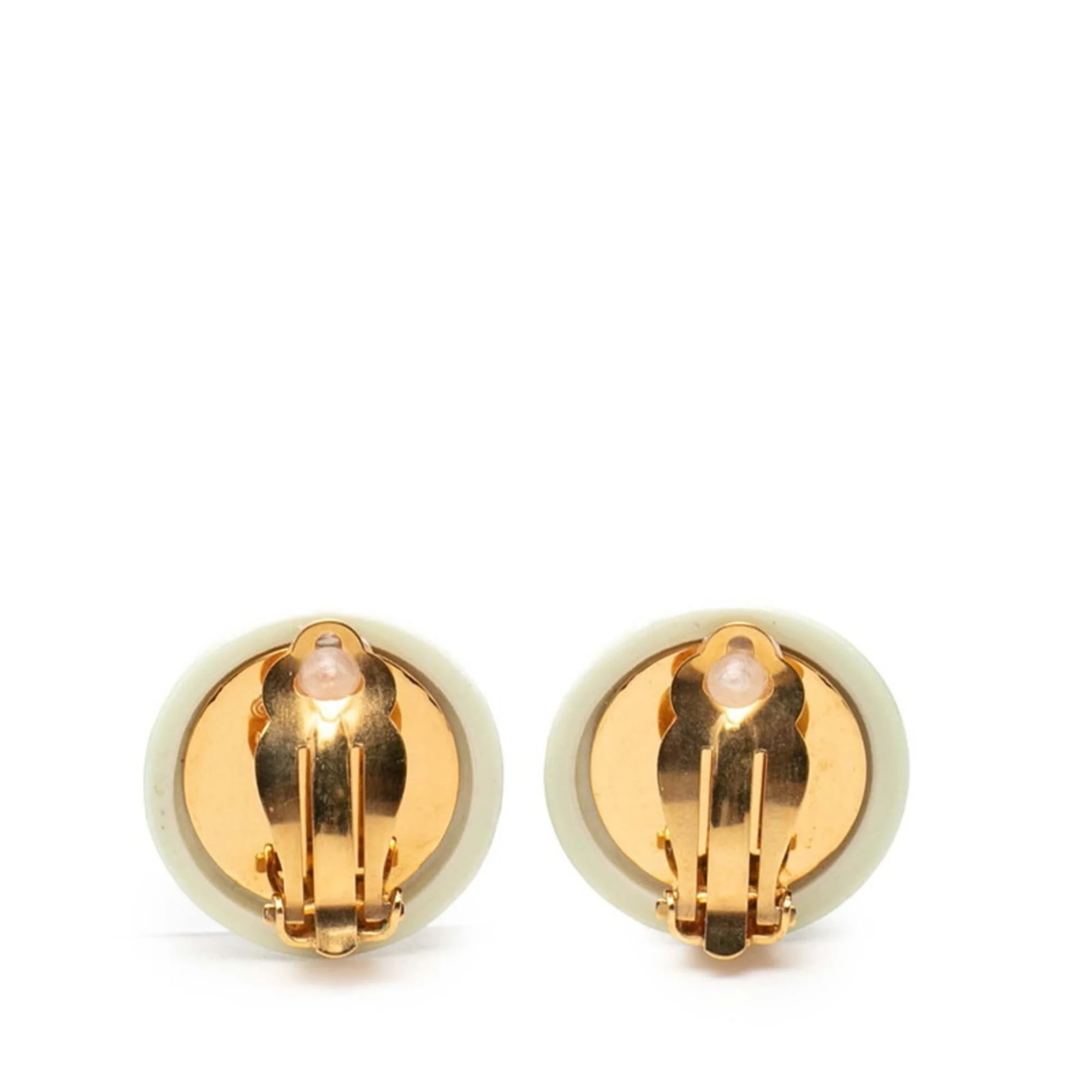 CC Logo Clip-On Earrings Metal Gold-Tone Metal - Image 2