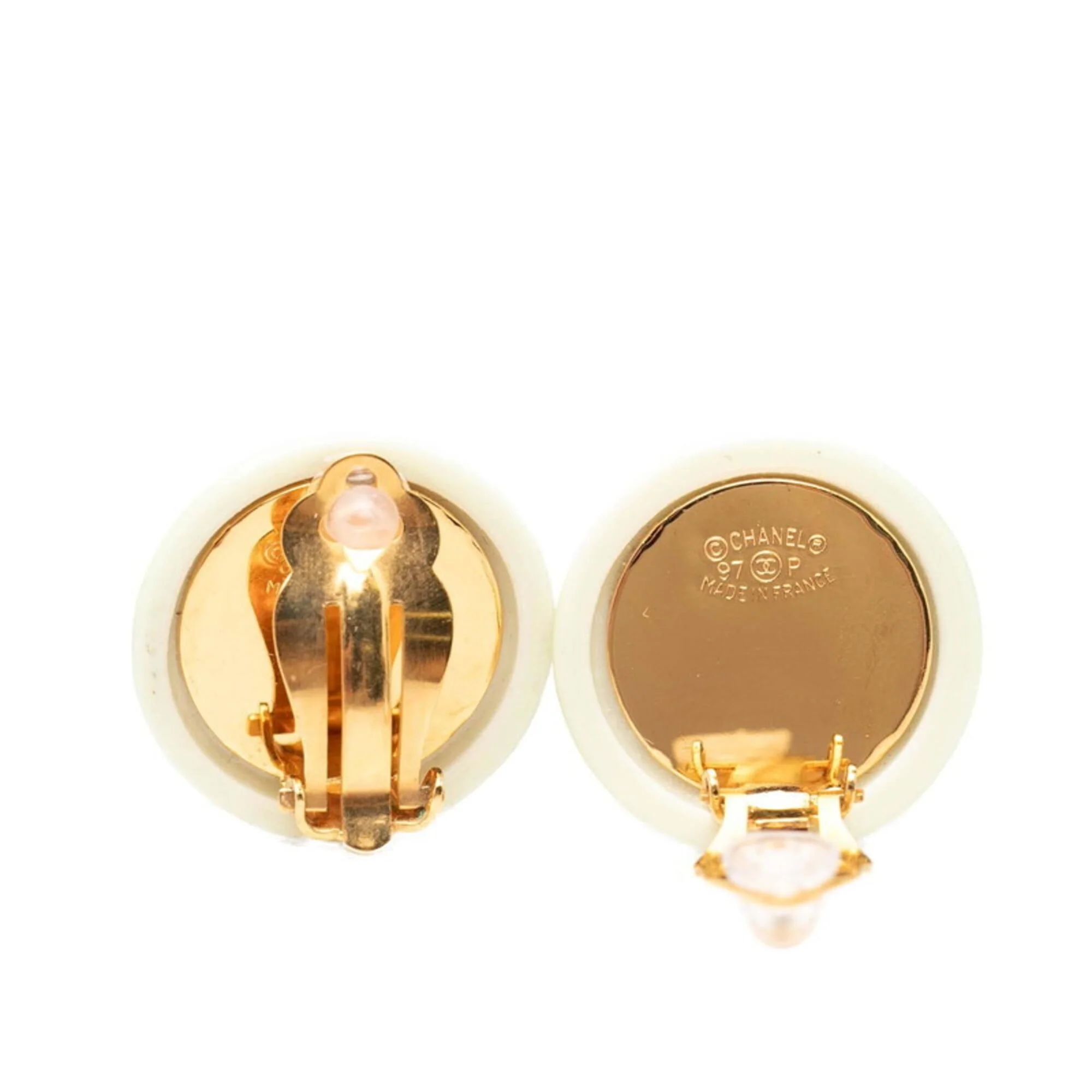 CC Logo Clip-On Earrings Metal Gold-Tone Metal - Image 3