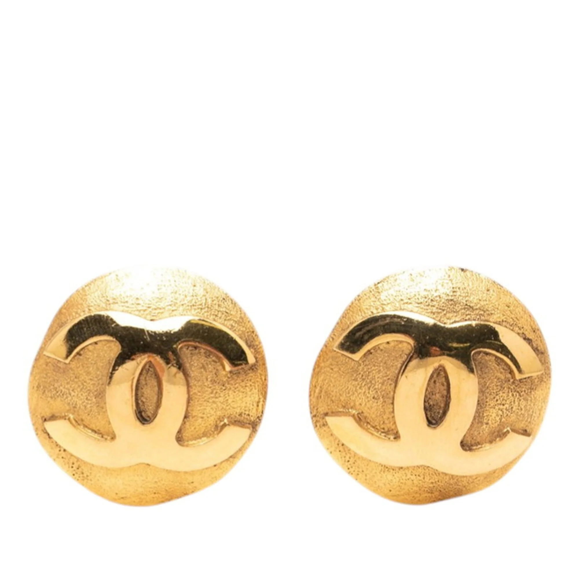 CC Logo Clip-On Earrings Metal Gold-Tone Metal