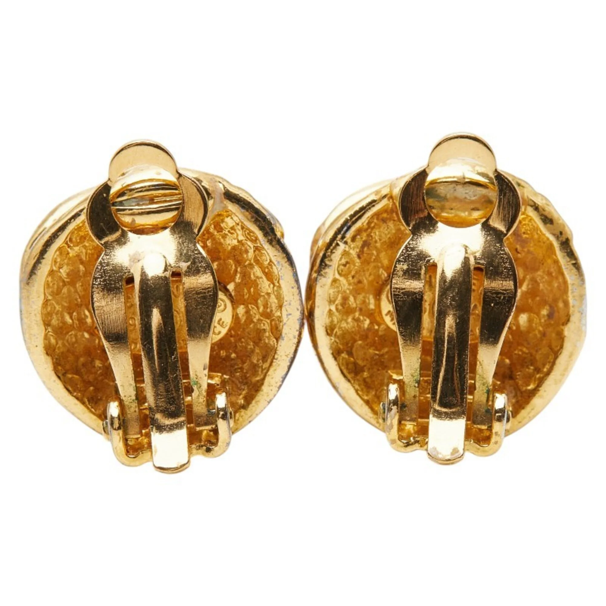 CC Logo Clip-On Earrings Metal Gold-Tone Metal - Image 3