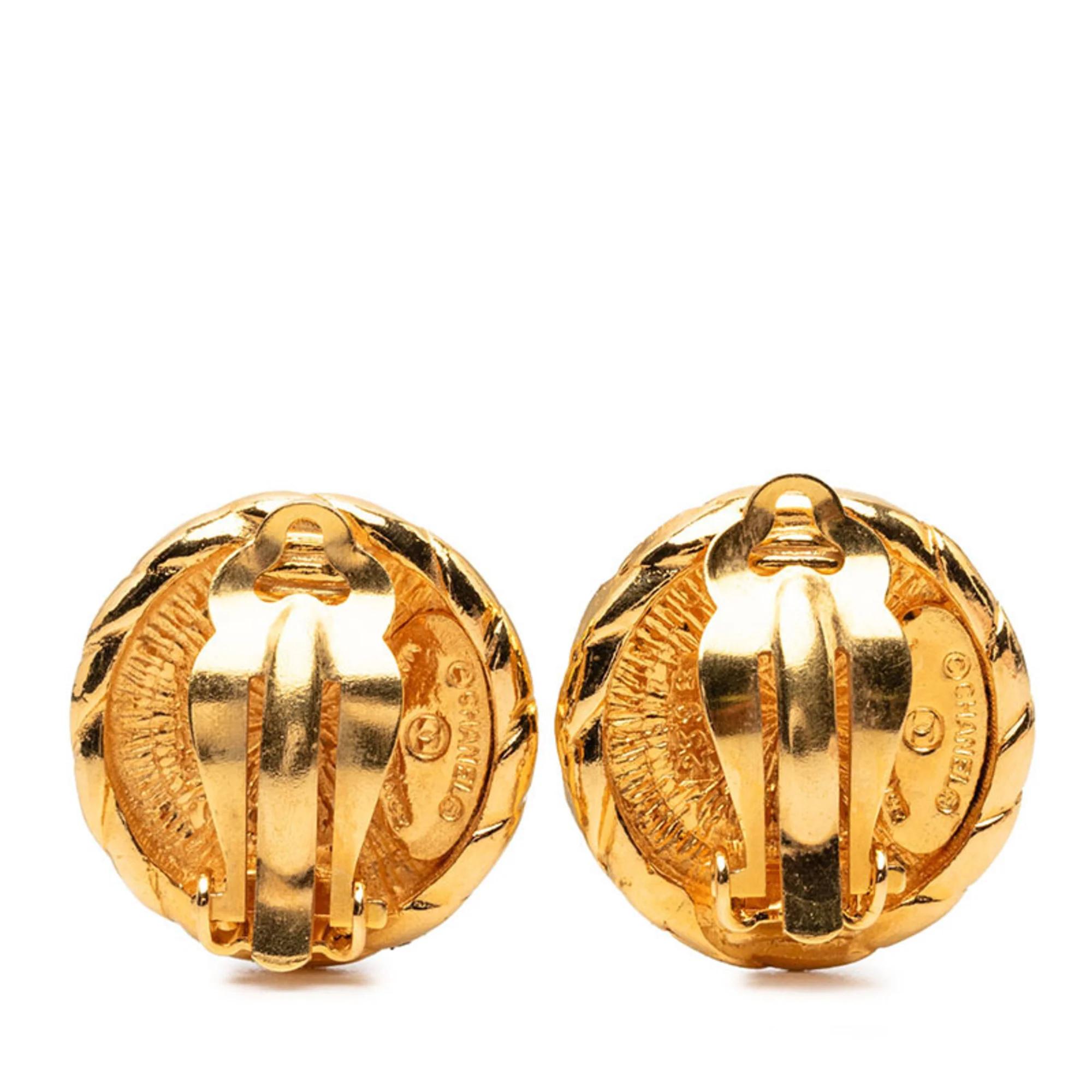 CC Logo Clip-On Earrings Metal Gold-Tone Metal - Image 2