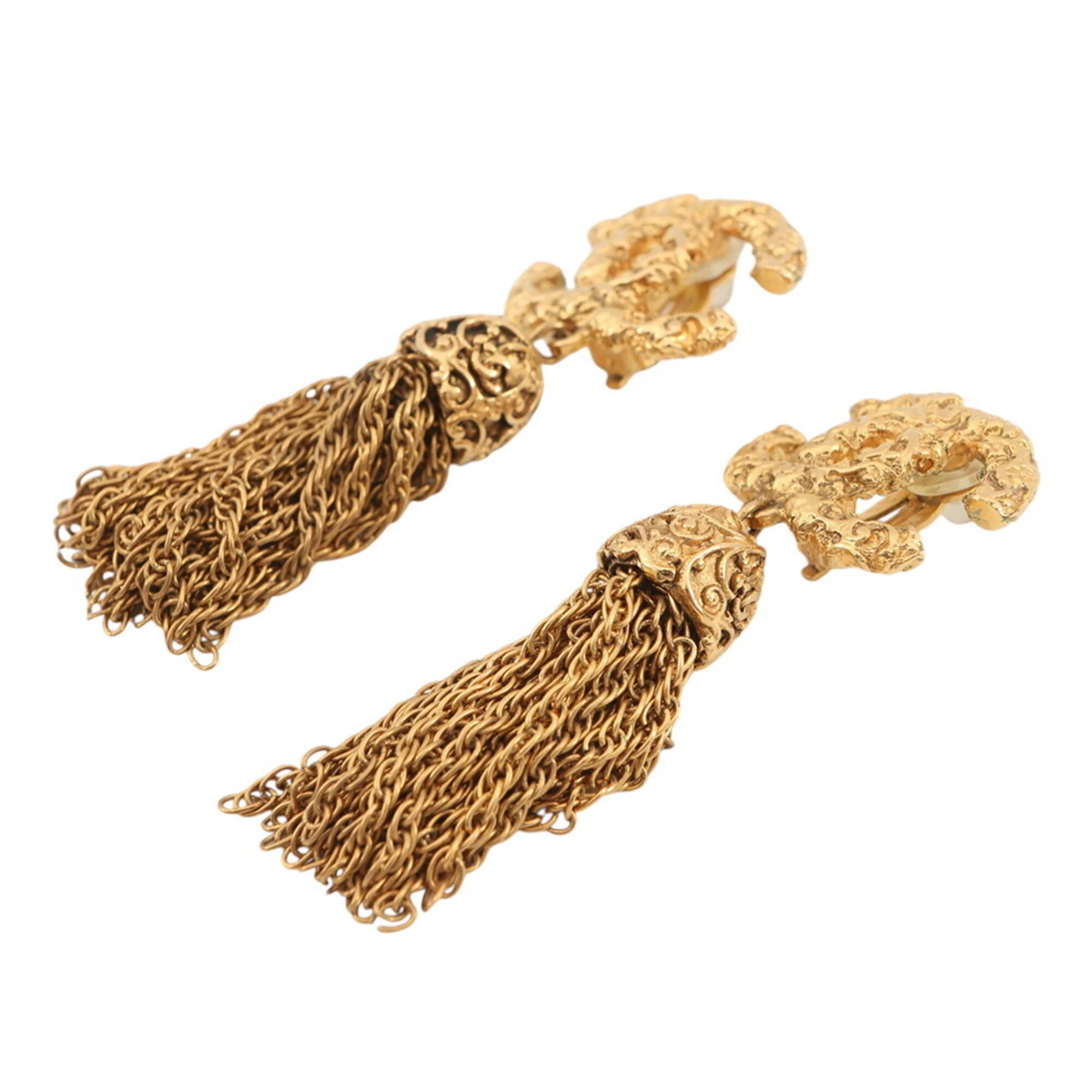 CC Logo Clip-On Earrings Metal Gold-Tone Metal - Image 2