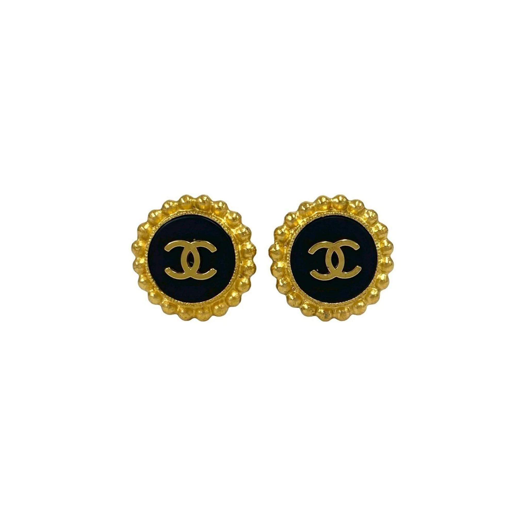 CC Logo Clip-On Earrings Metal Gold-Tone Metal