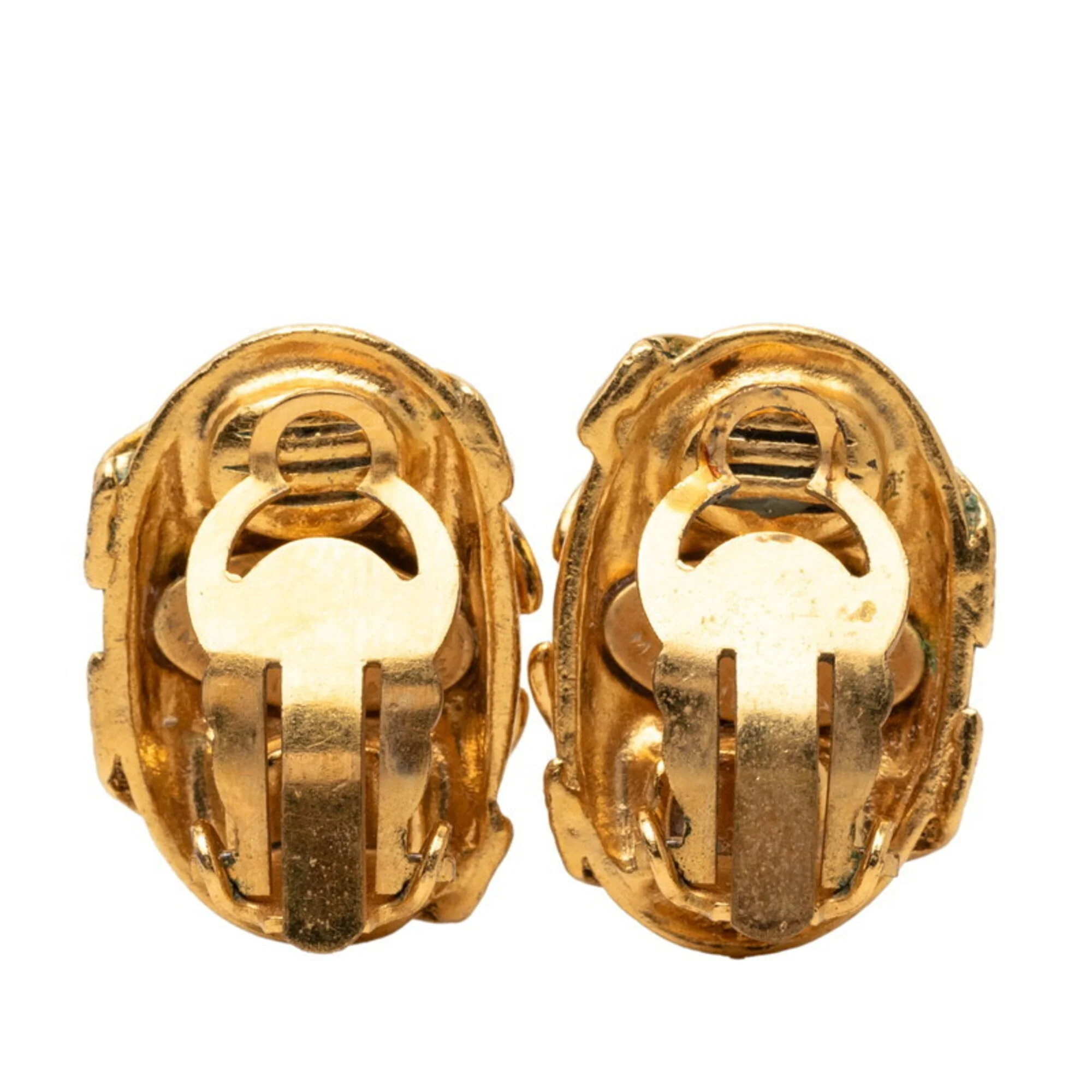 CC Logo Clip-On Earrings Metal Gold-Tone Metal - Image 2