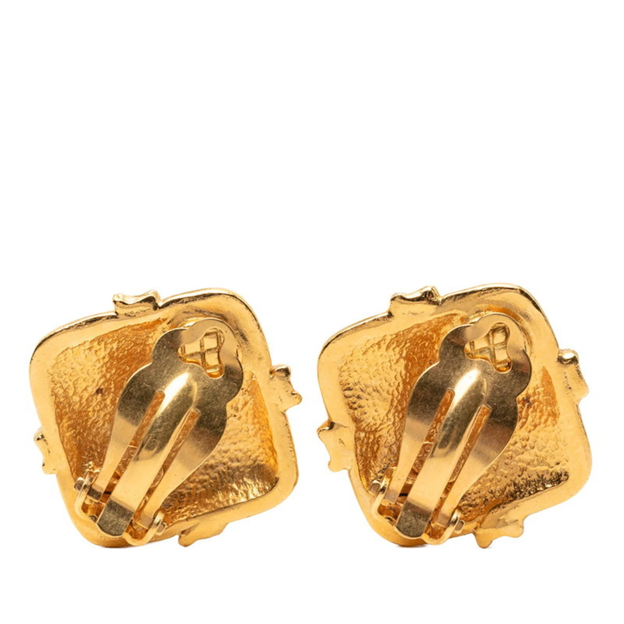 CC Logo Clip-On Earrings Metal Gold-Tone Metal - Image 2