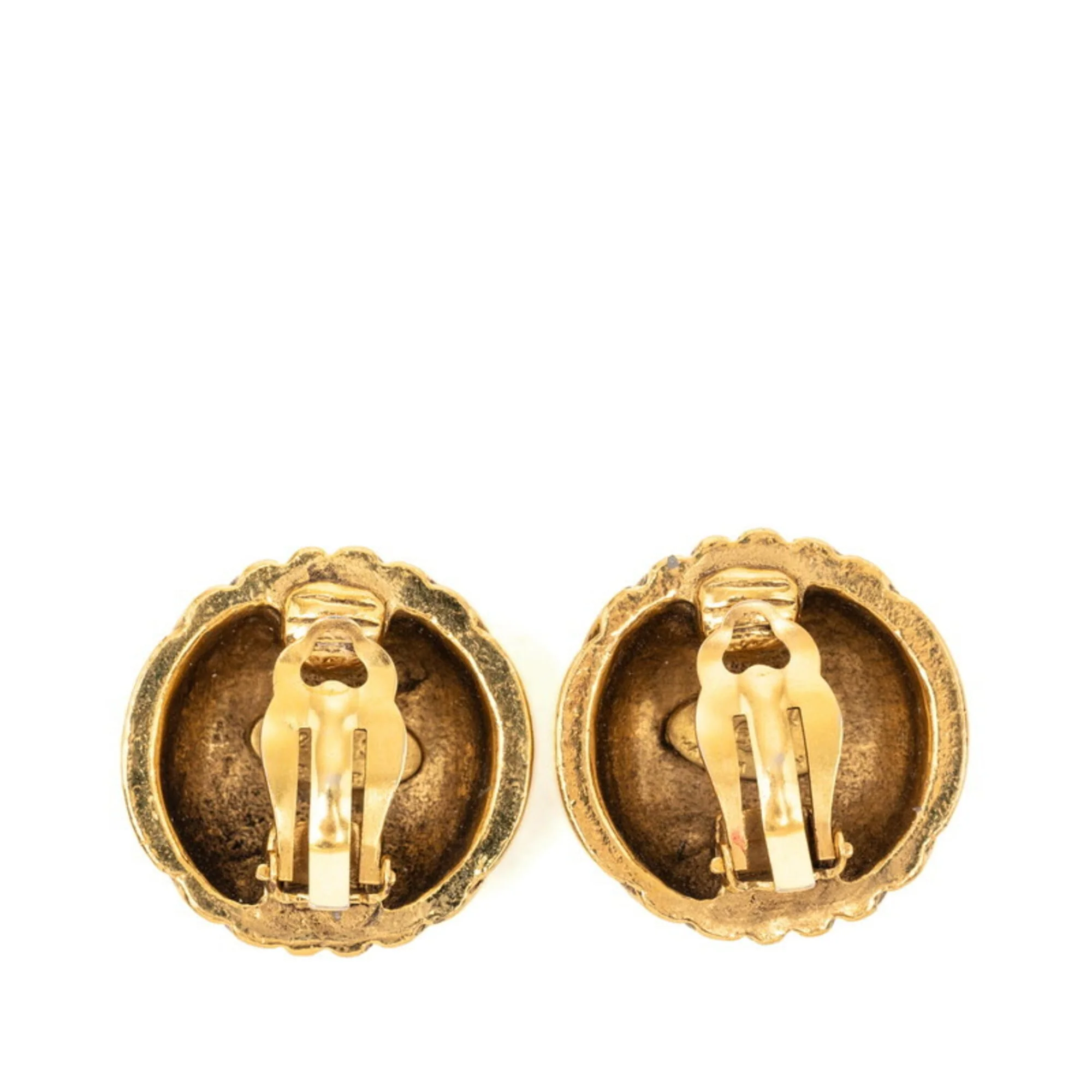 CC Logo Clip-On Earrings Metal Gold-Tone Metal - Image 2
