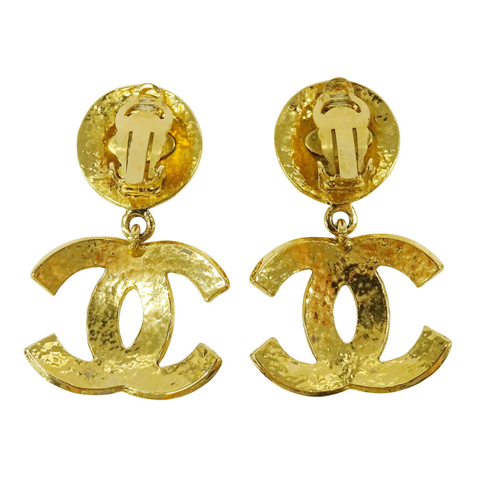 CC Logo Clip-On Earrings Metal Gold-Tone Metal - Image 2