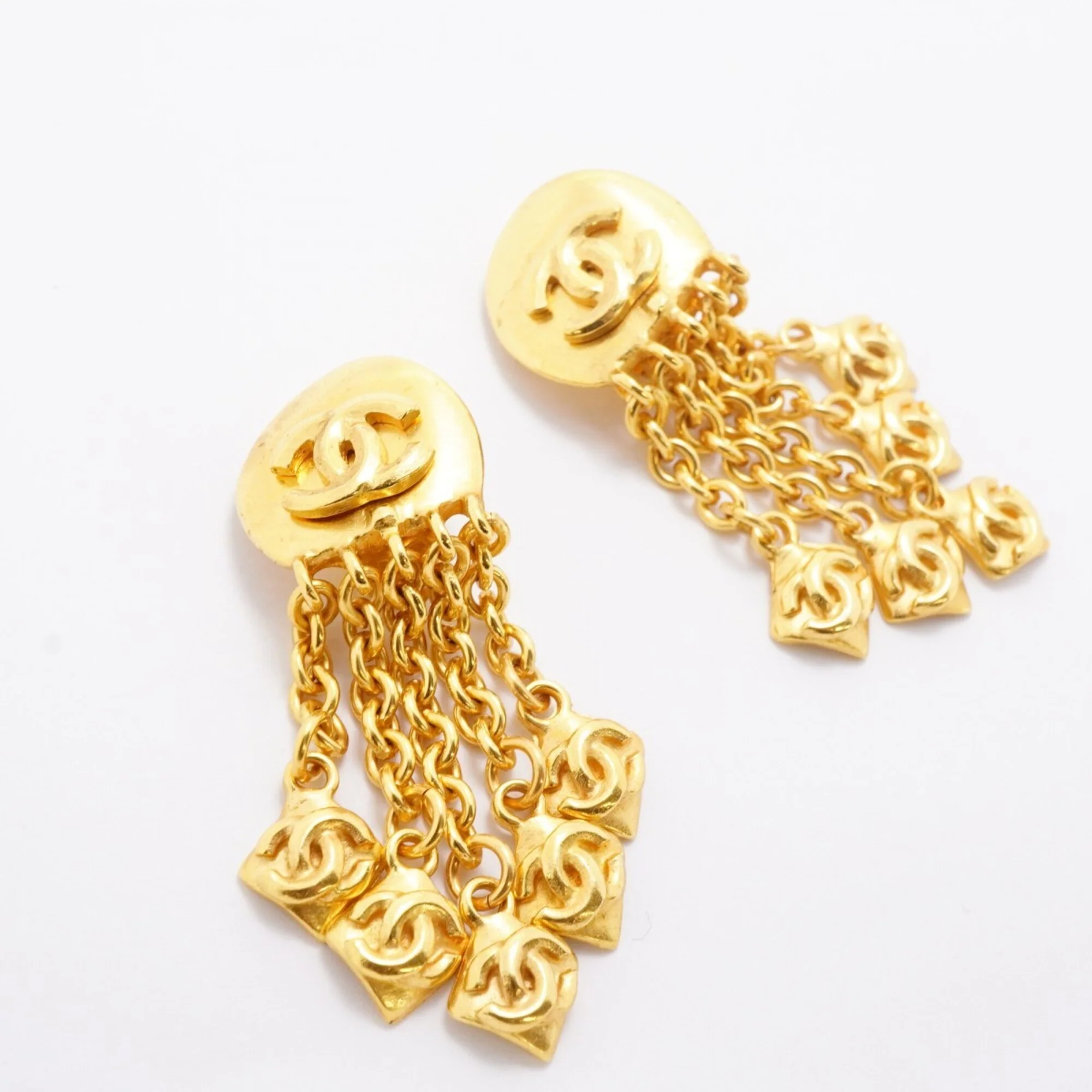 CC Logo Clip-On Earrings Metal Gold-Tone Metal - Image 2