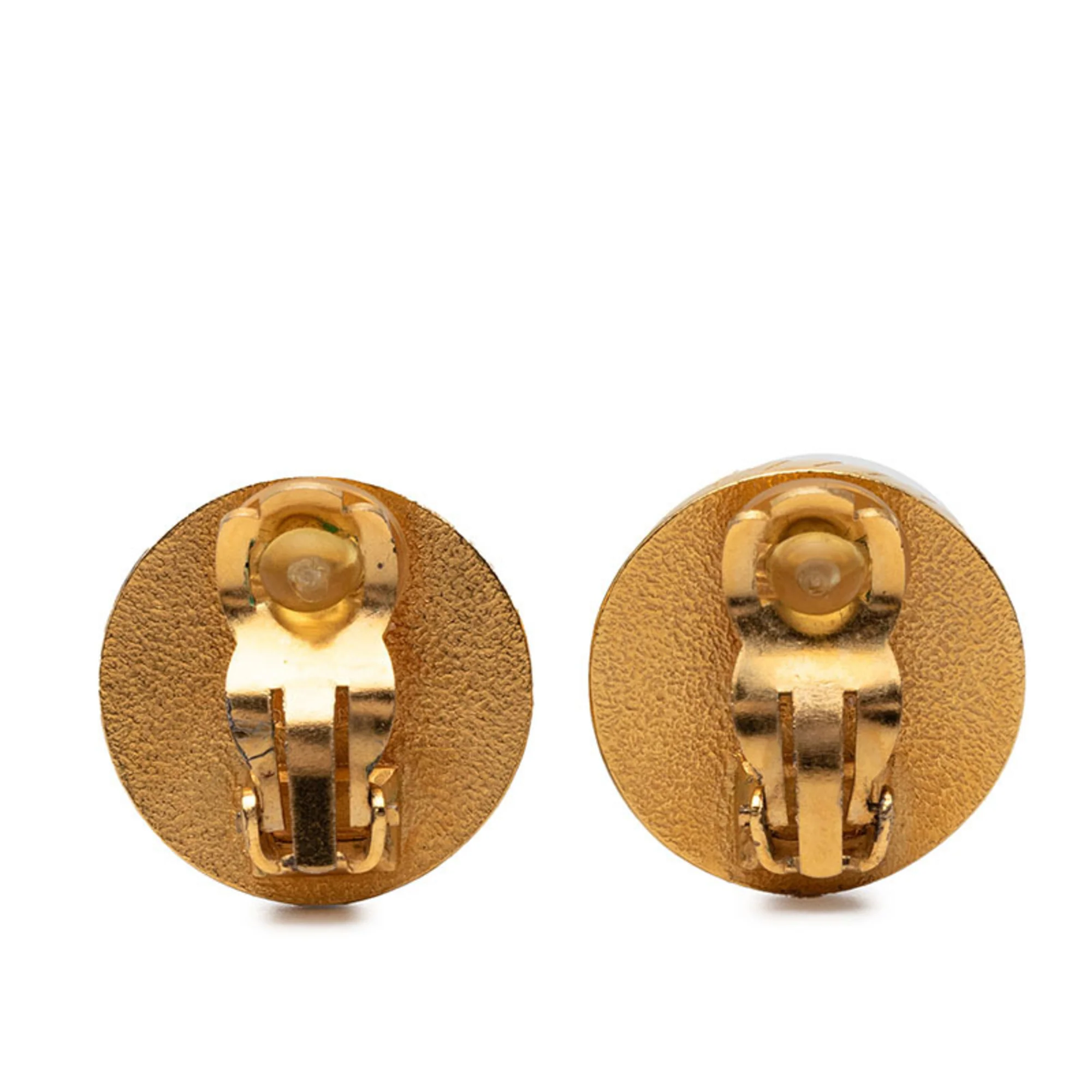 CC Logo Clip-On Earrings Metal Gold-Tone Metal - Image 2
