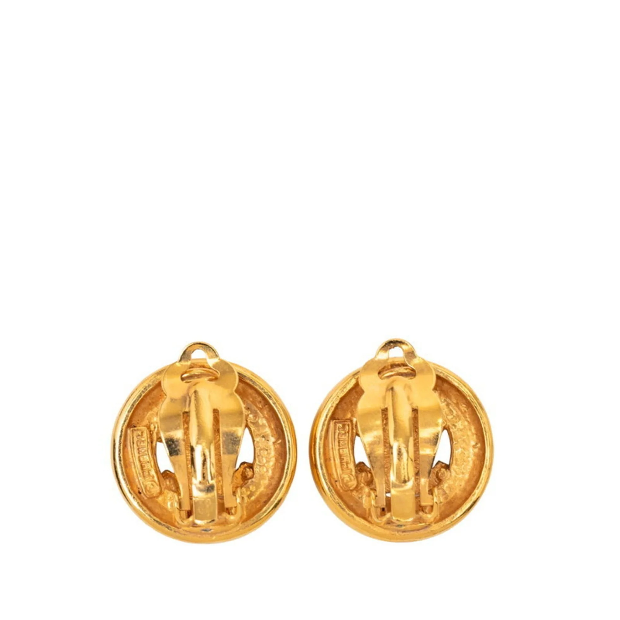 CC Logo Clip-On Earrings Metal Gold-Tone Metal - Image 2