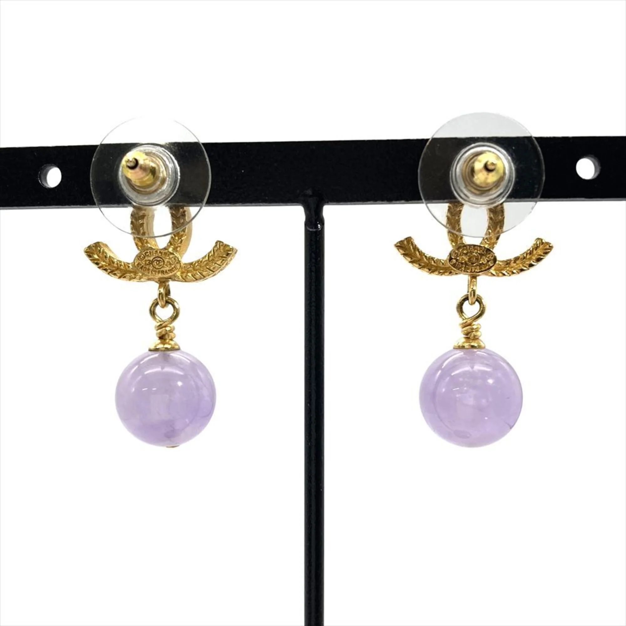 CC Logo Earrings Gold-Tone Metal Gold-Tone Metal - Image 2