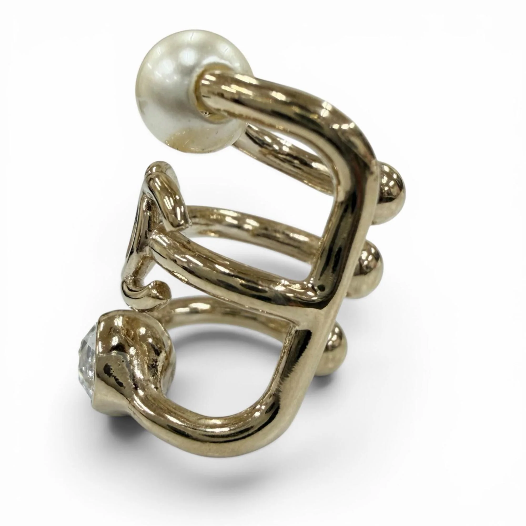 CC Logo Earrings Metal Gold-Tone Metal - Image 3